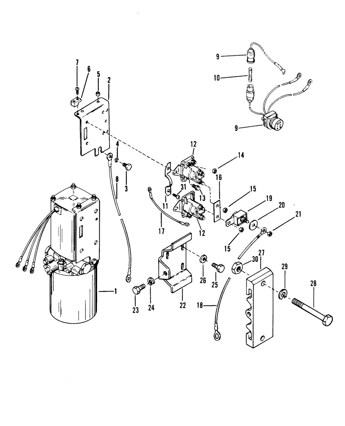 RACE OUTBOARD MOD-VP HYDRAULIC PUMP AND MOUNTING BRACKETS