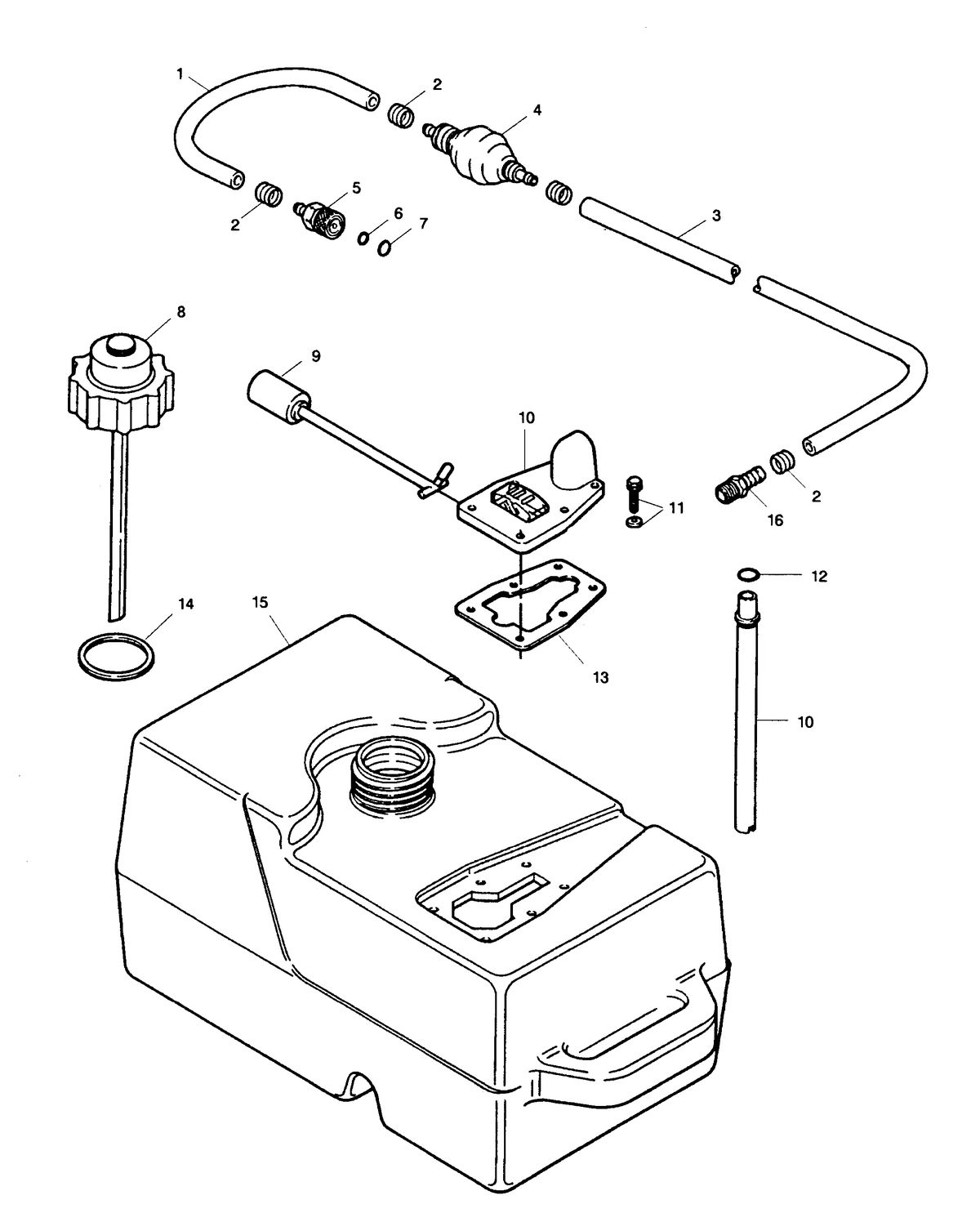 SEARS SEARS 9.9 H.P. FUEL TANK AND LINE