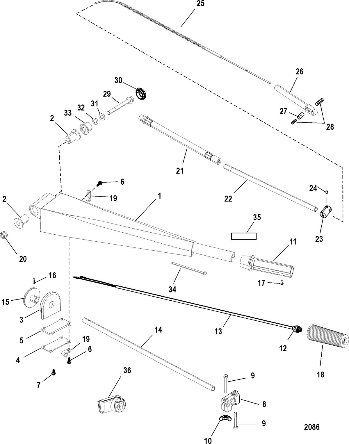 MERCURY/MARINER 115 EFI (4-STROKE) Steering Handle Kit