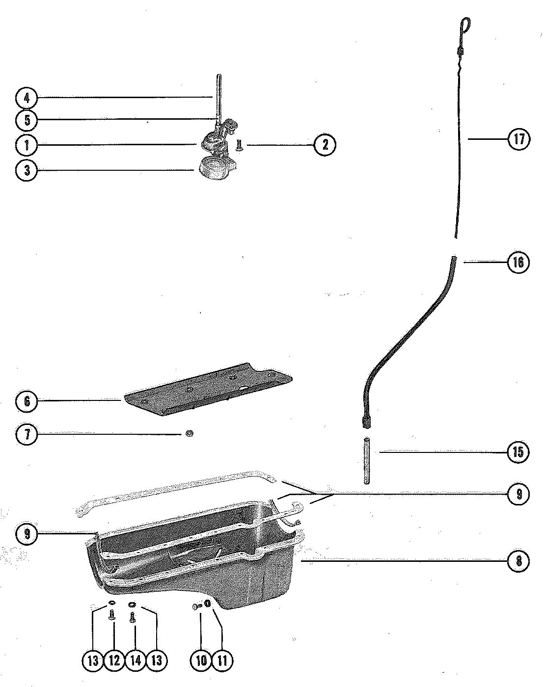 MERCRUISER 250 ENGINE OIL PAN AND OIL PUMP