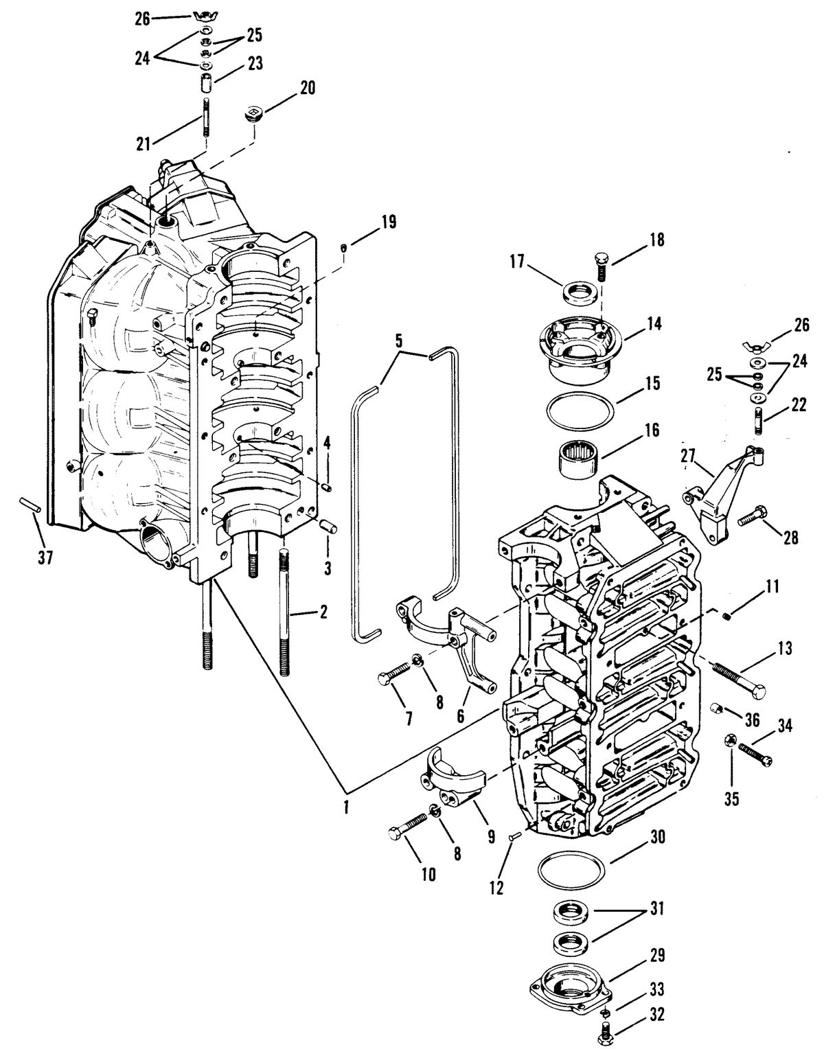 RACE OUTBOARD 2.4L (EFI) BASS/OFFSHORE CYLINDER BLOCK AND END CAPS