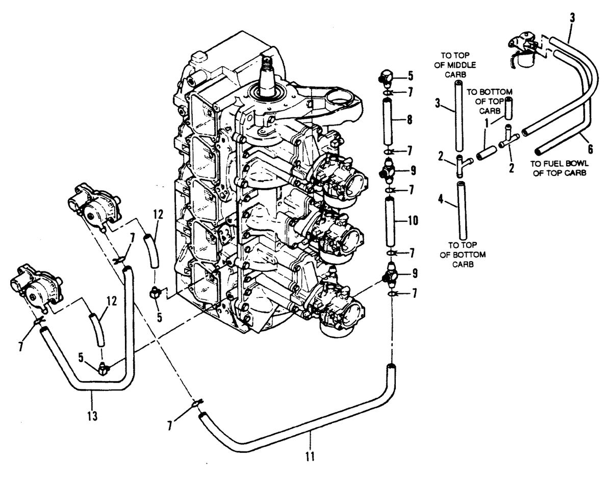 FORCE 150 H.P. FUEL PRIME SYSTEM (89A Thru 91D)
