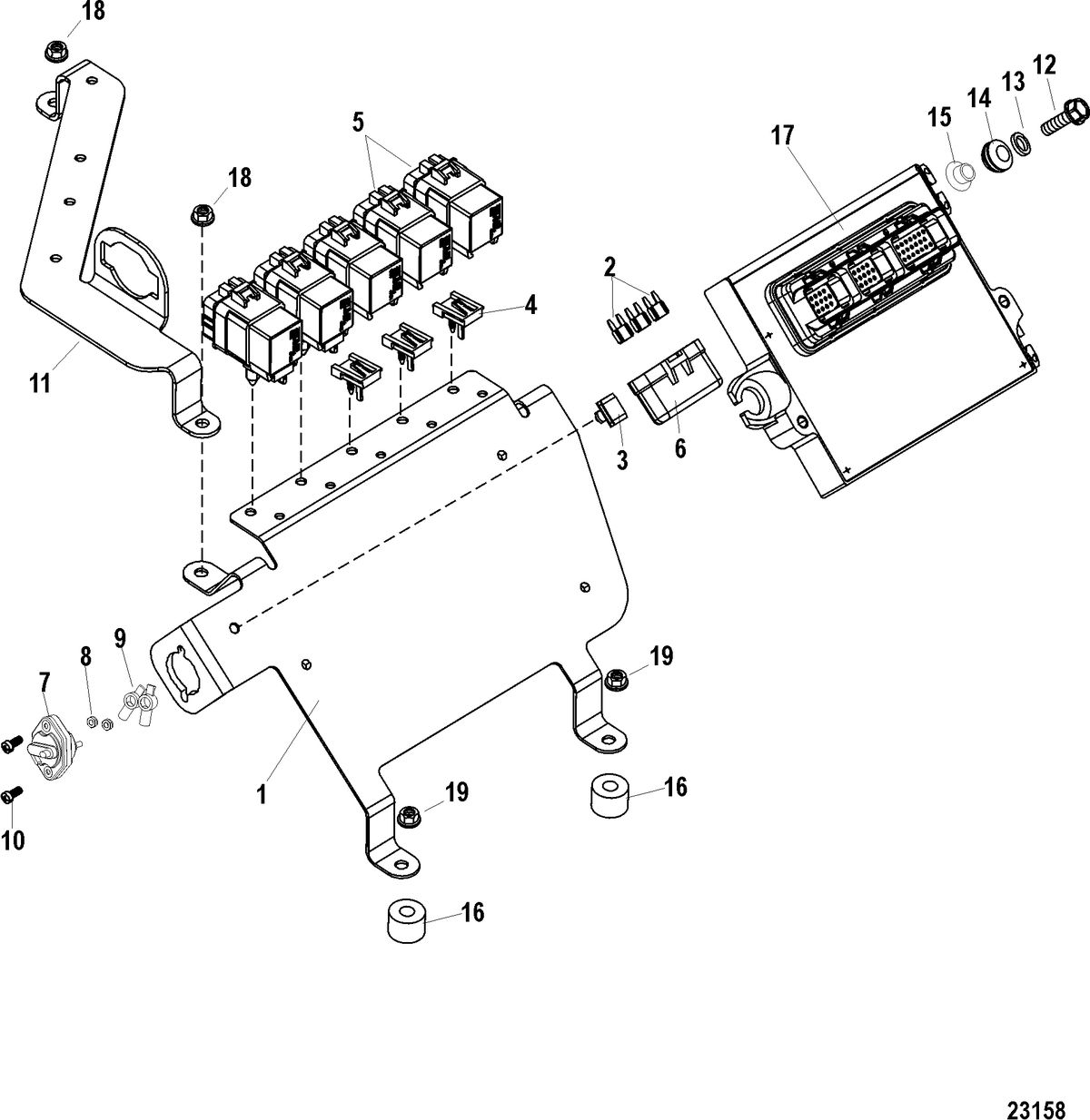 MERCRUISER 496 MAG STERNDRIVE PCM and Bracket