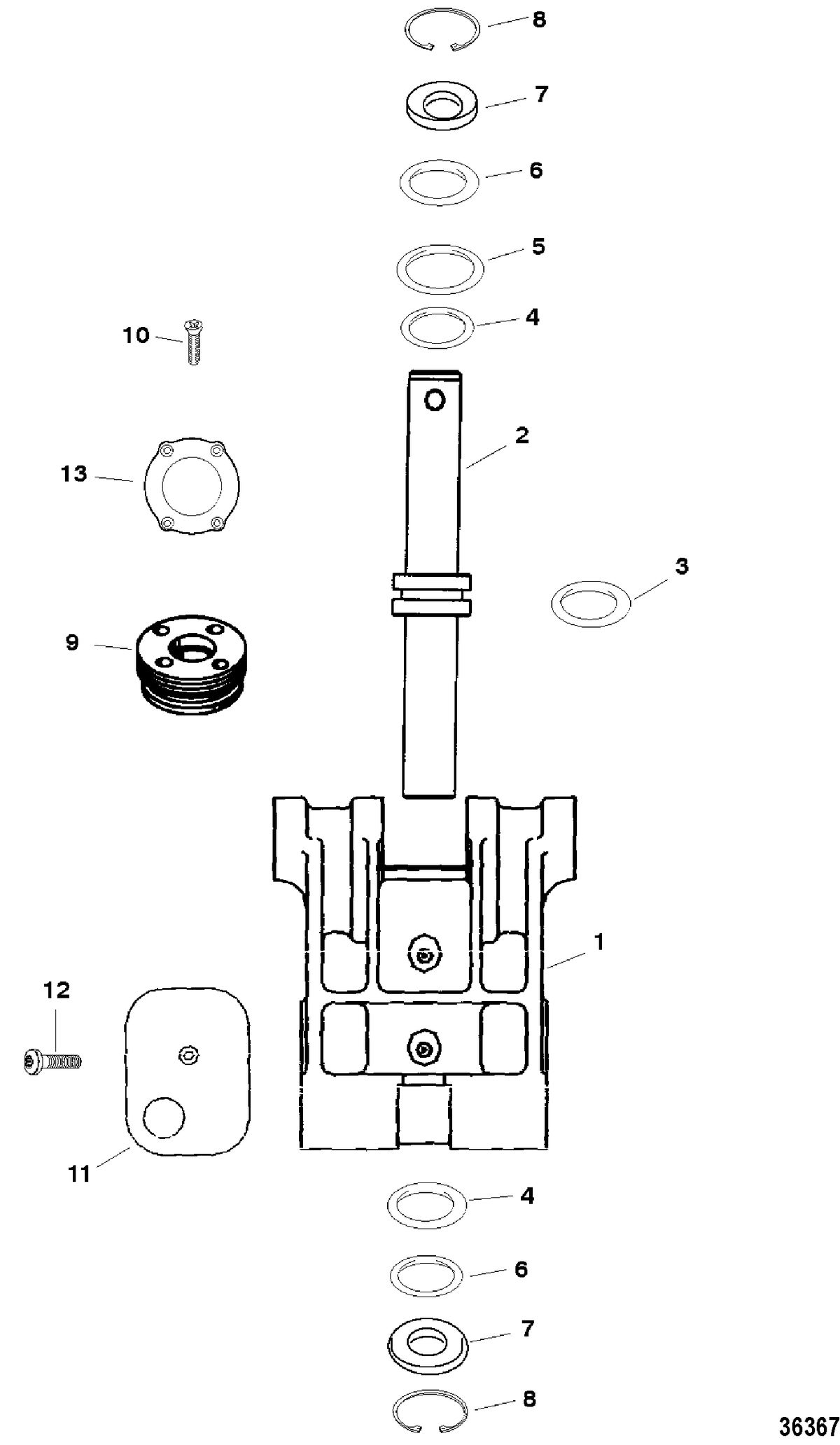 RACE OUTBOARD HI PERF MERC/MAR S3000 SWIVEL BRACKET ASSEMBLY