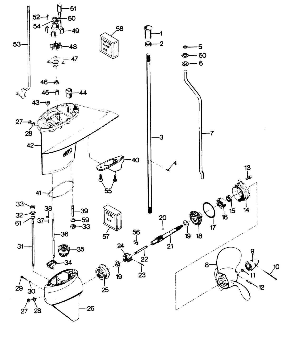 FORCE FORCE 1988 50 H.P. "A" MODELS GEAR HOUSING
