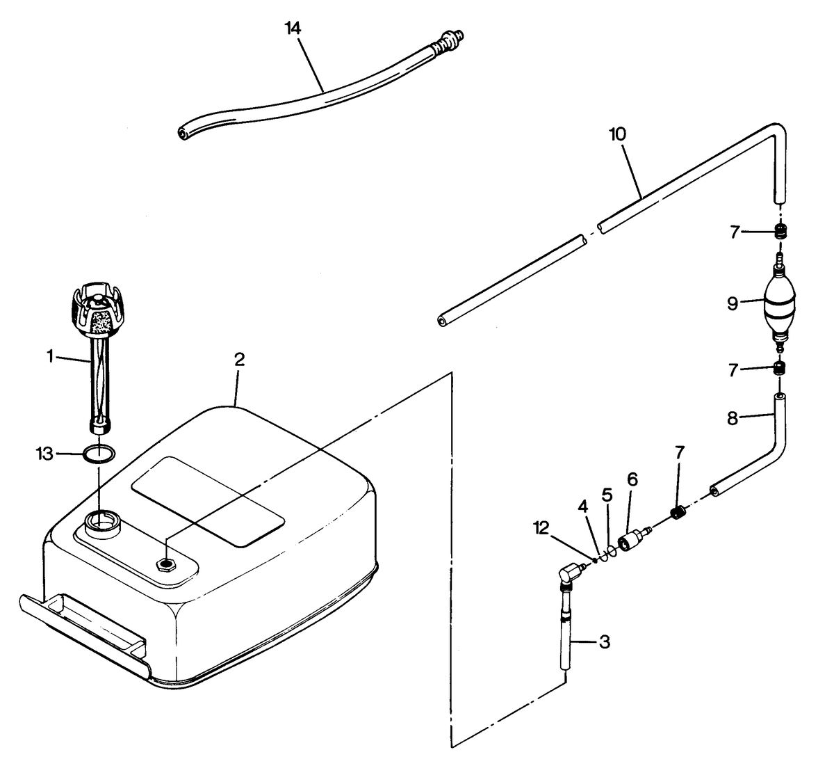 FORCE FORCE 1987 125 H.P. FUEL TANK AND LINE