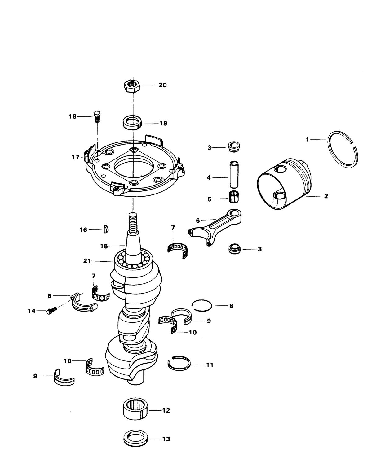 CHRYSLER 85 H.P. CRANKSHAFT AND PISTON