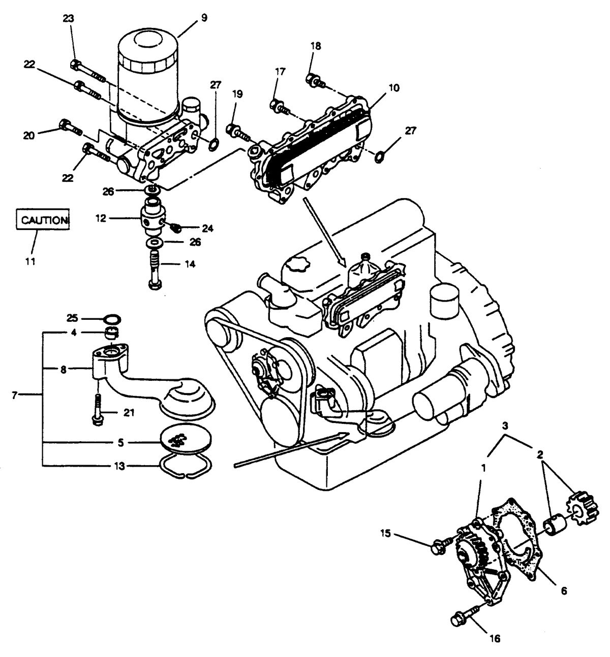 MERCRUISER HINO DIESEL 210 H.P. LUBRICATING SYSTEM