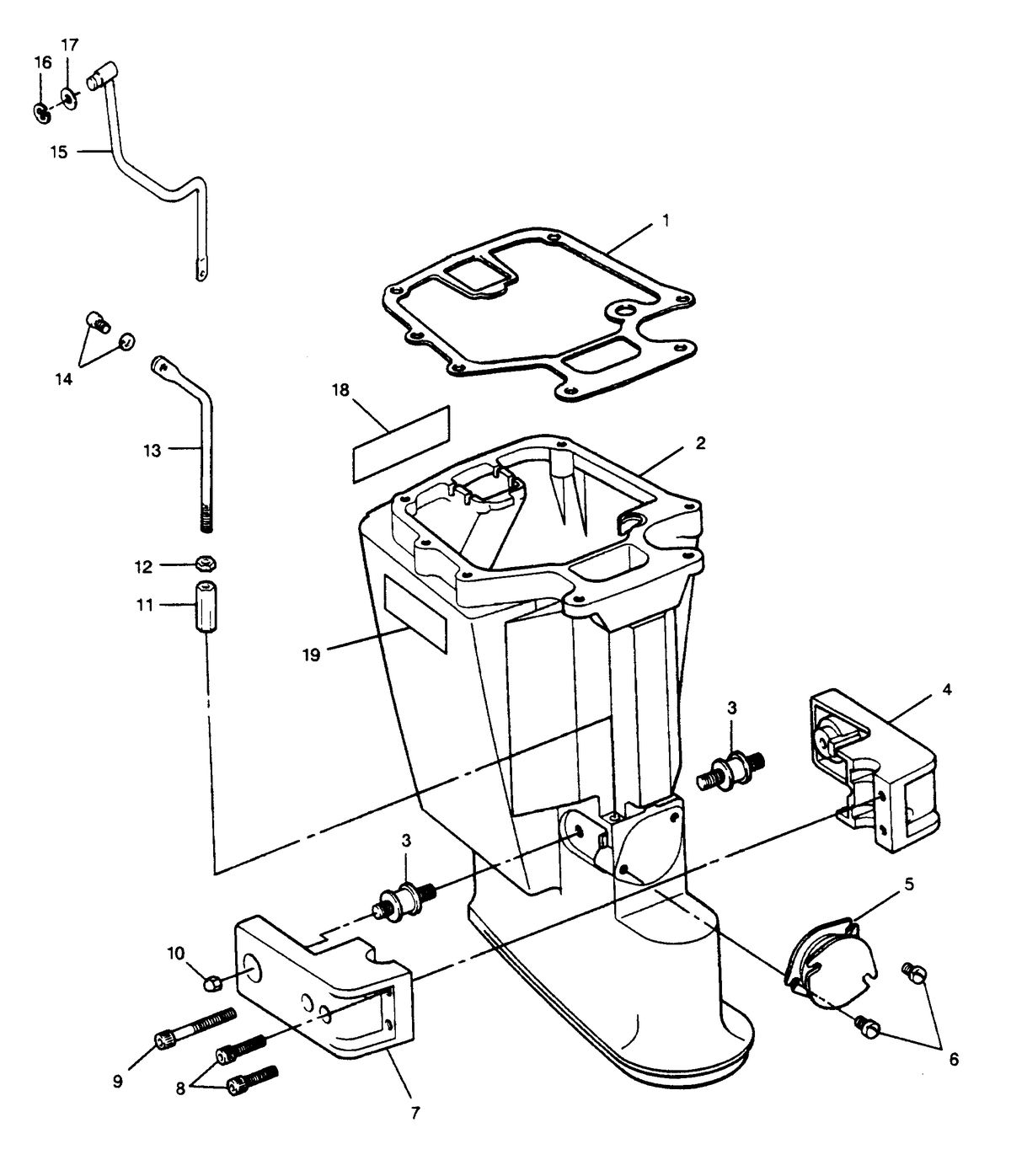 FORCE FORCE 1990 50 H.P. "B" MODELS MOTOR LEG