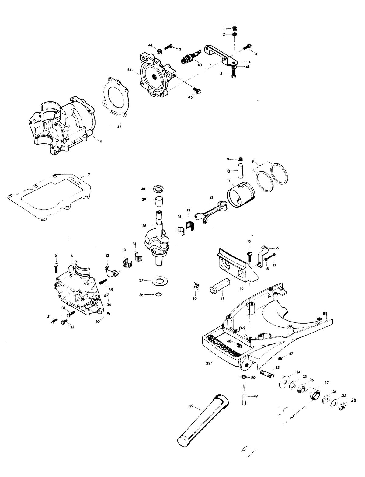 CHRYSLER 4 H.P. POWER HEAD AND SUPPORT PLATE