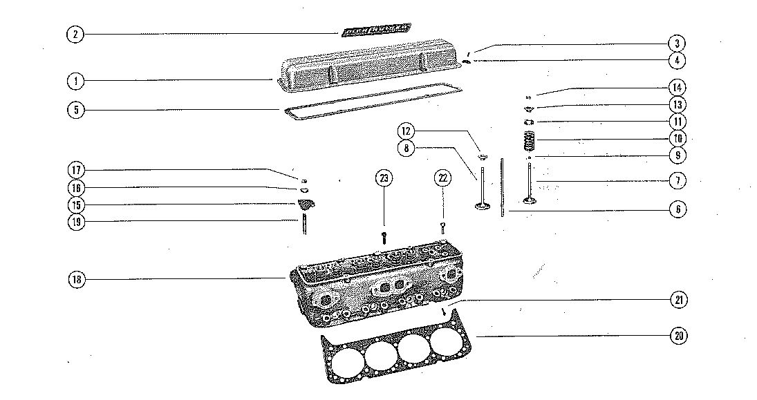 MERCRUISER 250 ENGINE (STERNDRIVE AND INBOARD) CYLINDER HEAD AND ROCKER COVER
