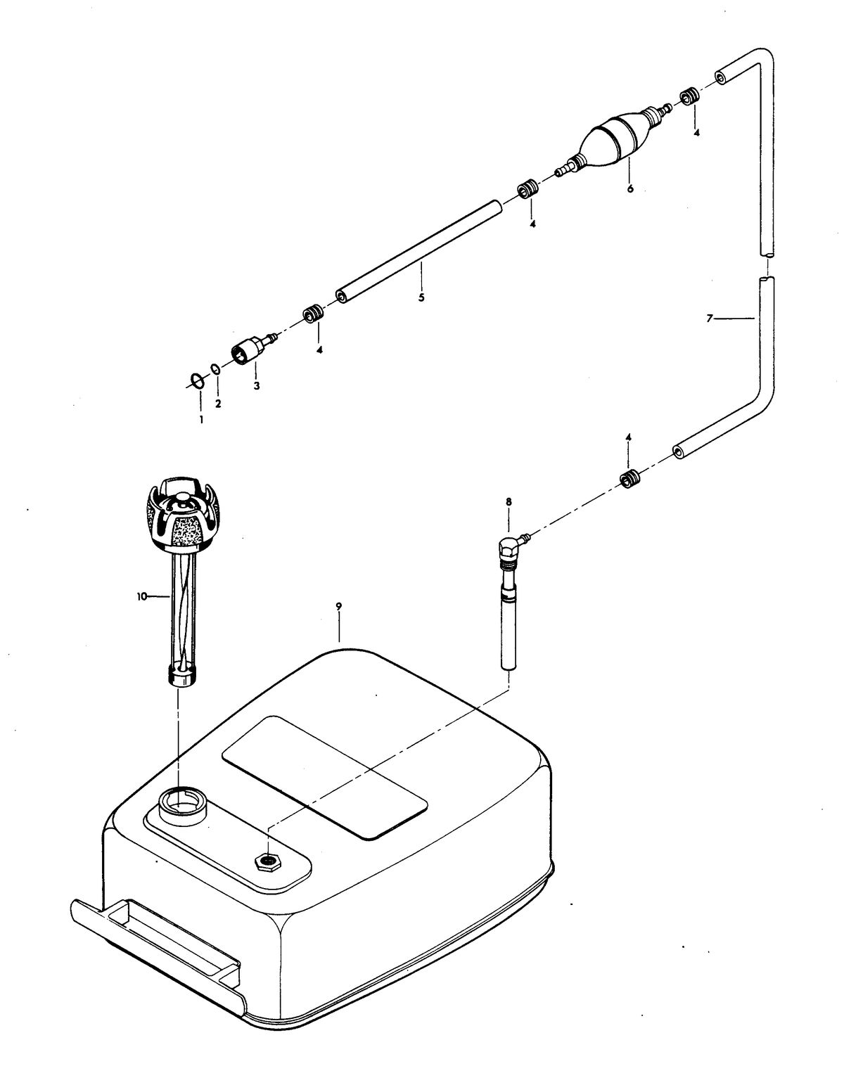 CHRYSLER 30 H.P. FUEL TANK AND LINE