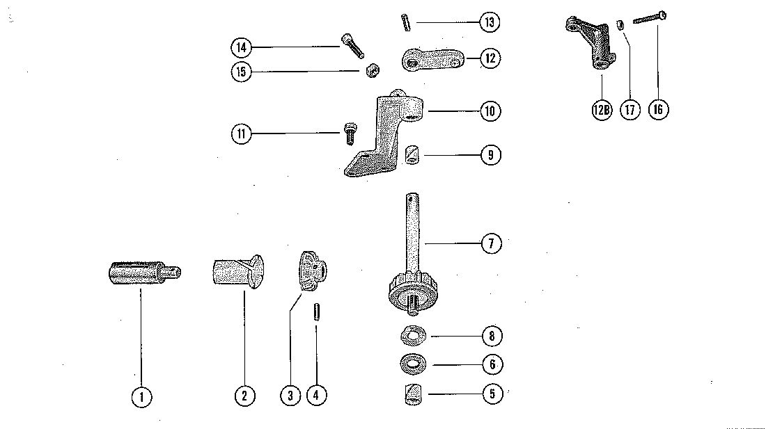 MERCURY 60 H.P. THROTTLE CONTROL LINKAGE