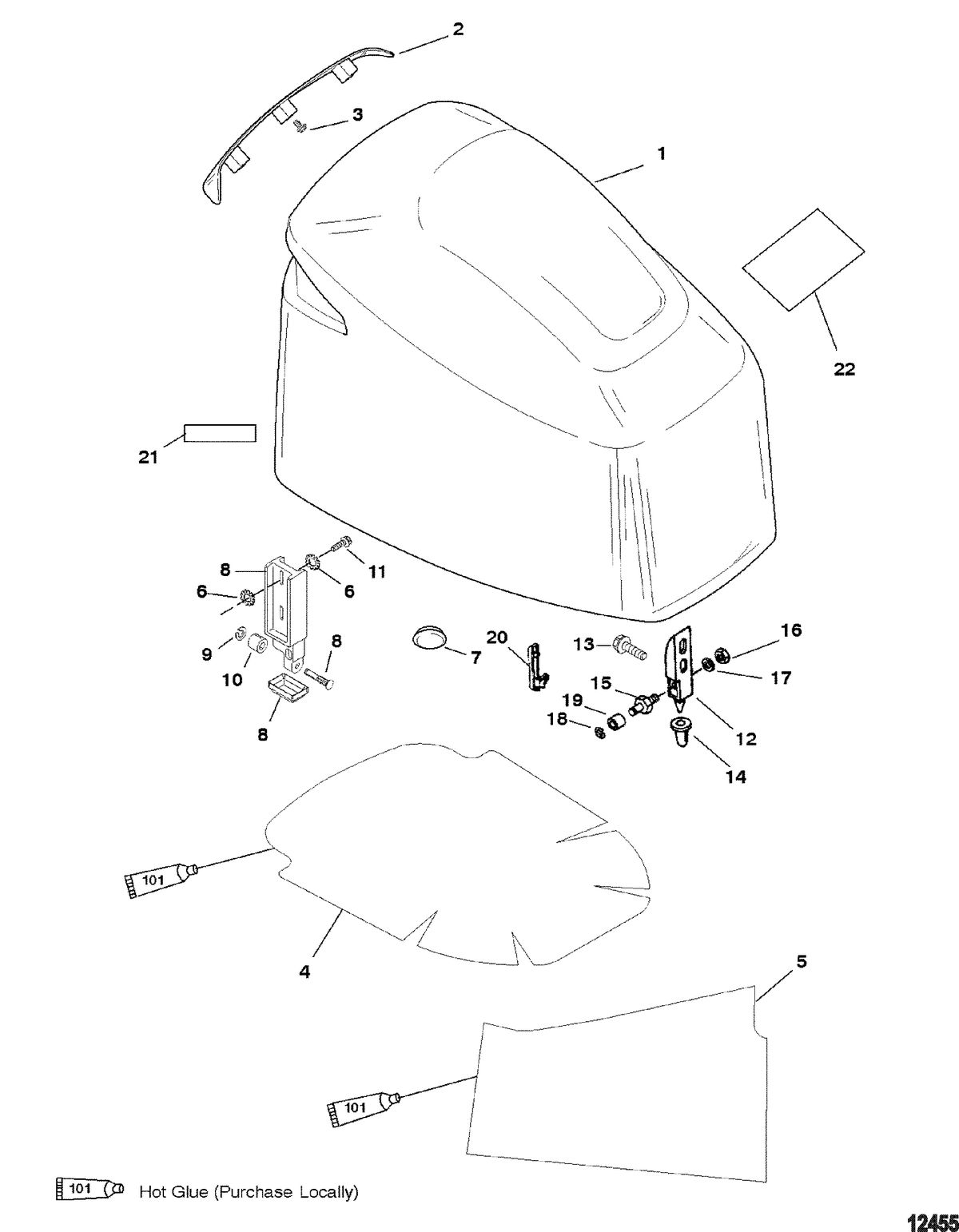 MERCURY/MARINER 200/225 (3.0L DFI) Top Cowl