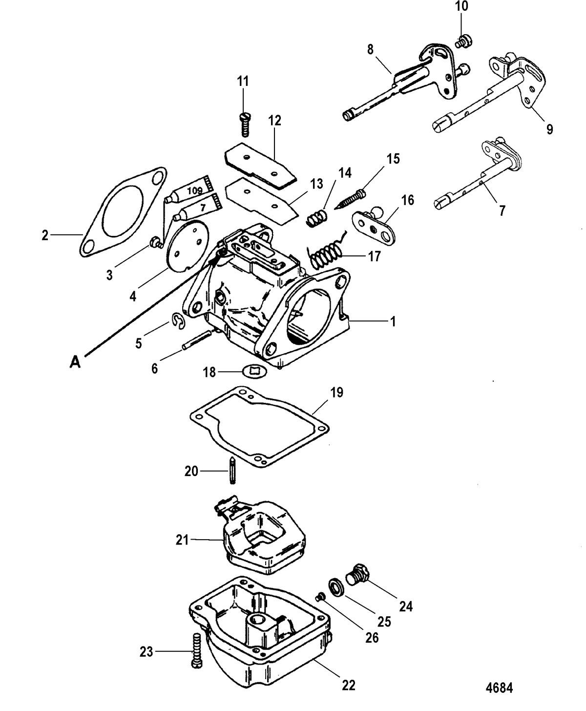 MERCURY/MARINER 75/90 HP 65 JET (3 CYLINDER) Carburetor