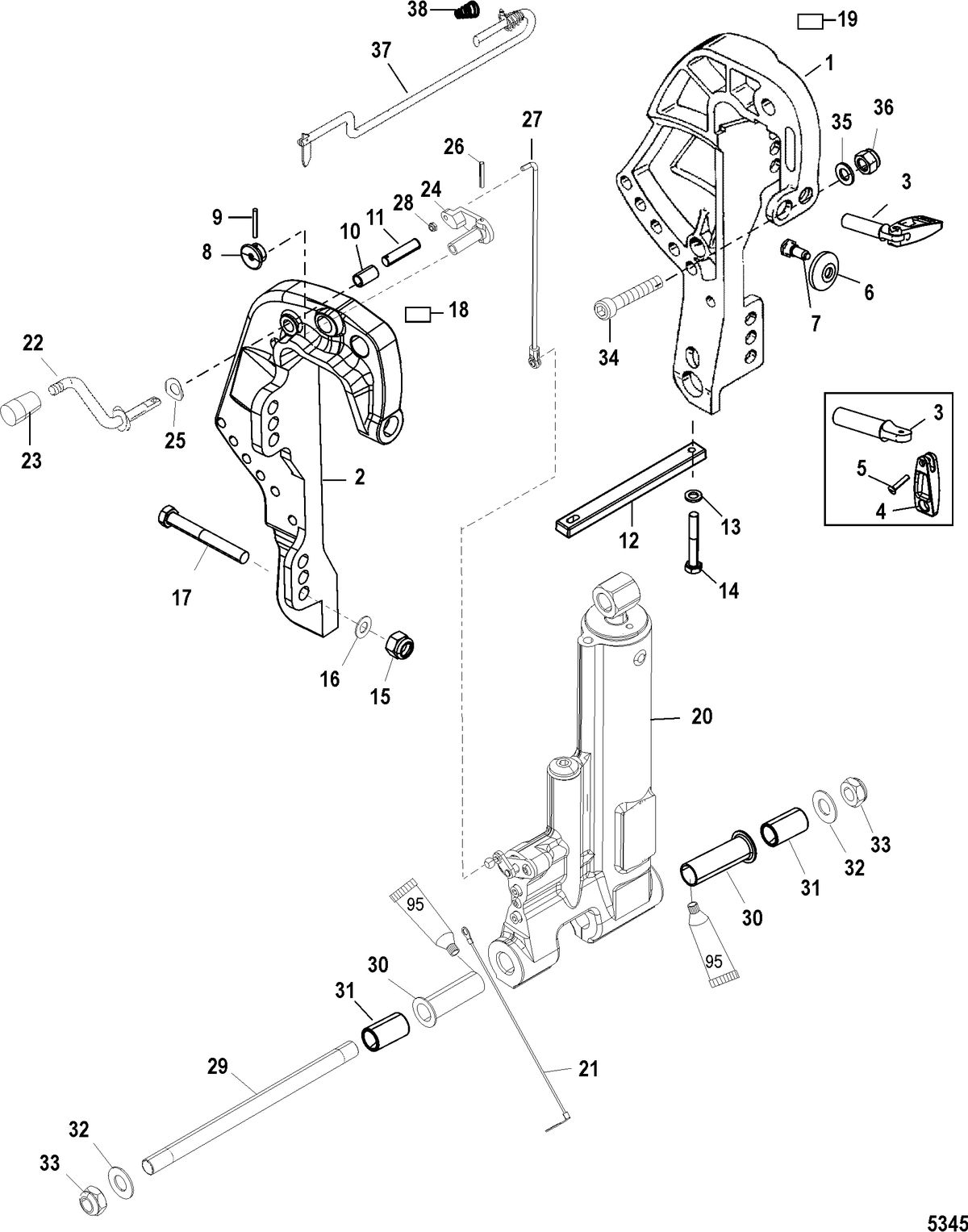 MERCURY/MARINER 40/50 (3 CYLINDER) 2-STROKE Clamp Bracket