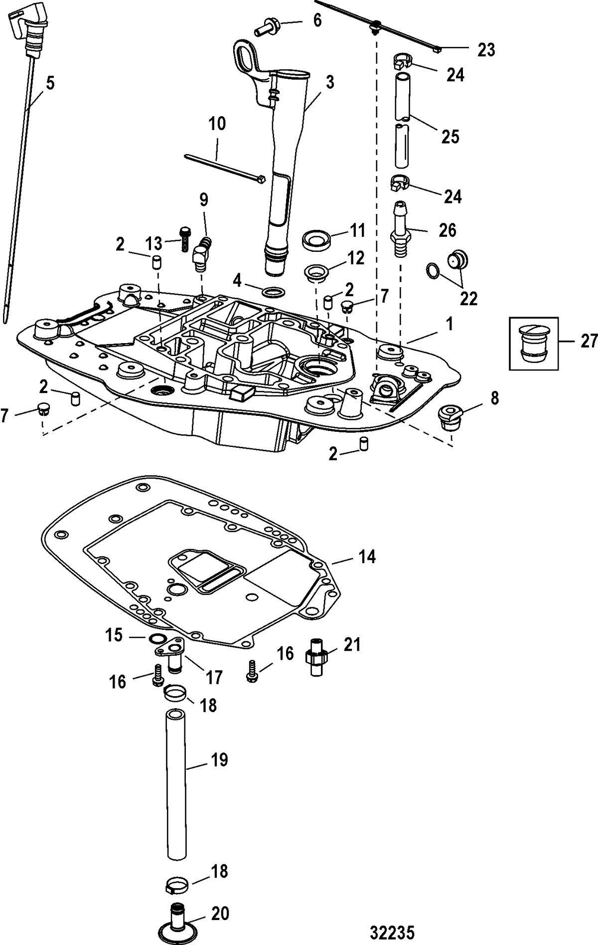 MERCURY/MARINER 40/50/60/JET 40 EFI - 4 CYLINDER 4-STROKE Adaptor Plate