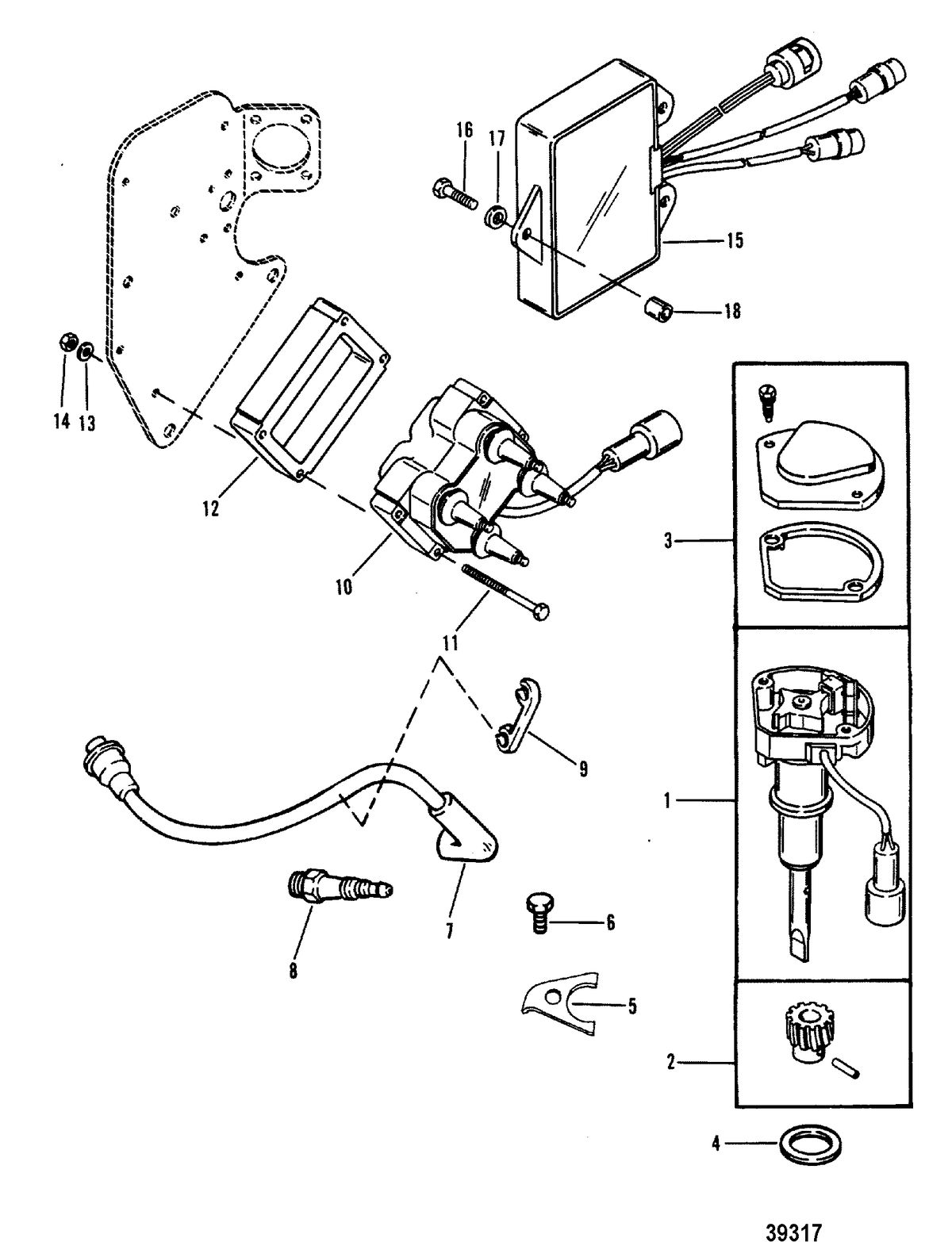 MERCRUISER 120 H.P./2.5L140 H.P./3.0L R/MR/ALPHA ONE DIGITAL IGNITION COMPONENTS