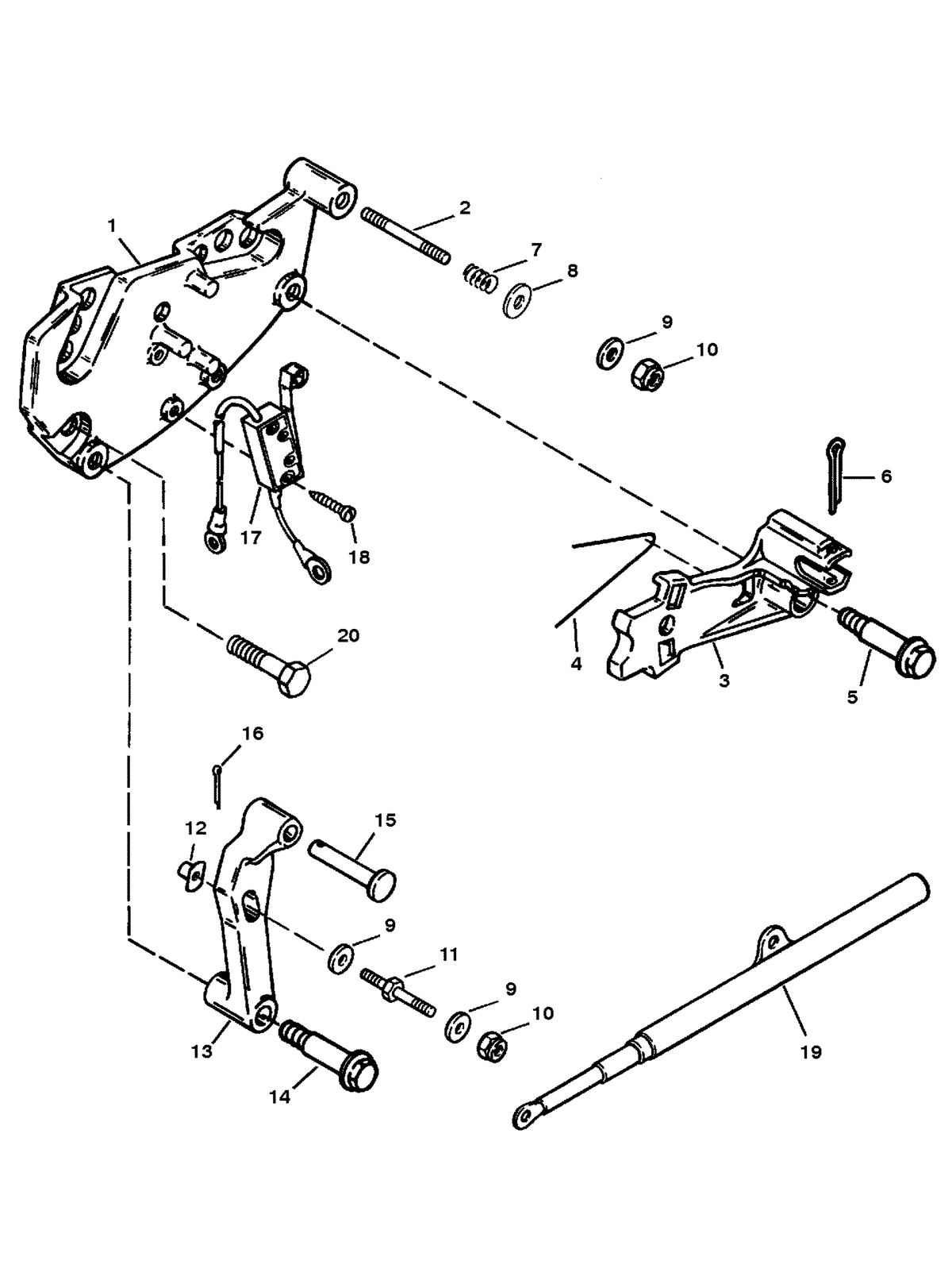 MERCRUISER 5.7L/LX TBI ALPHA & BRAVO(2BBL/4BBL) SHIFT BRACKET (ALPHA ENGINES)