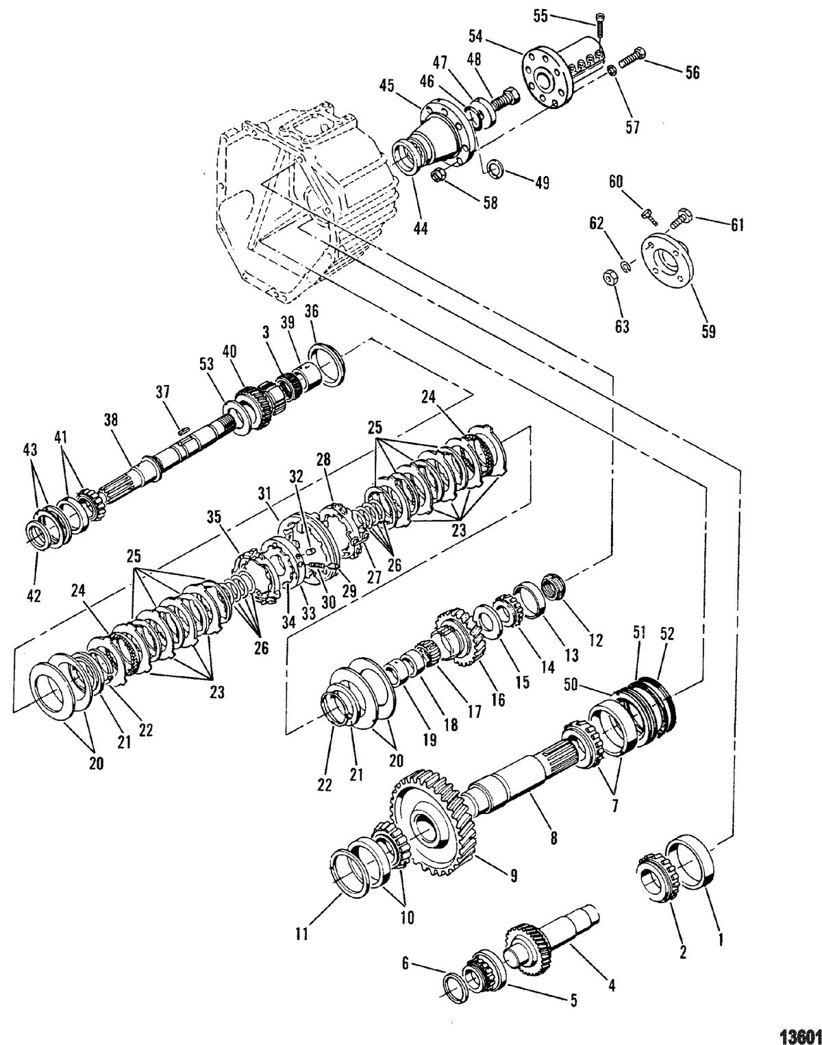 MERCRUISER 530 D-TA / 636 D -TA D183 TURBO AC/D219AC Transmission(8 Degree Down) (Internal Component) Continued