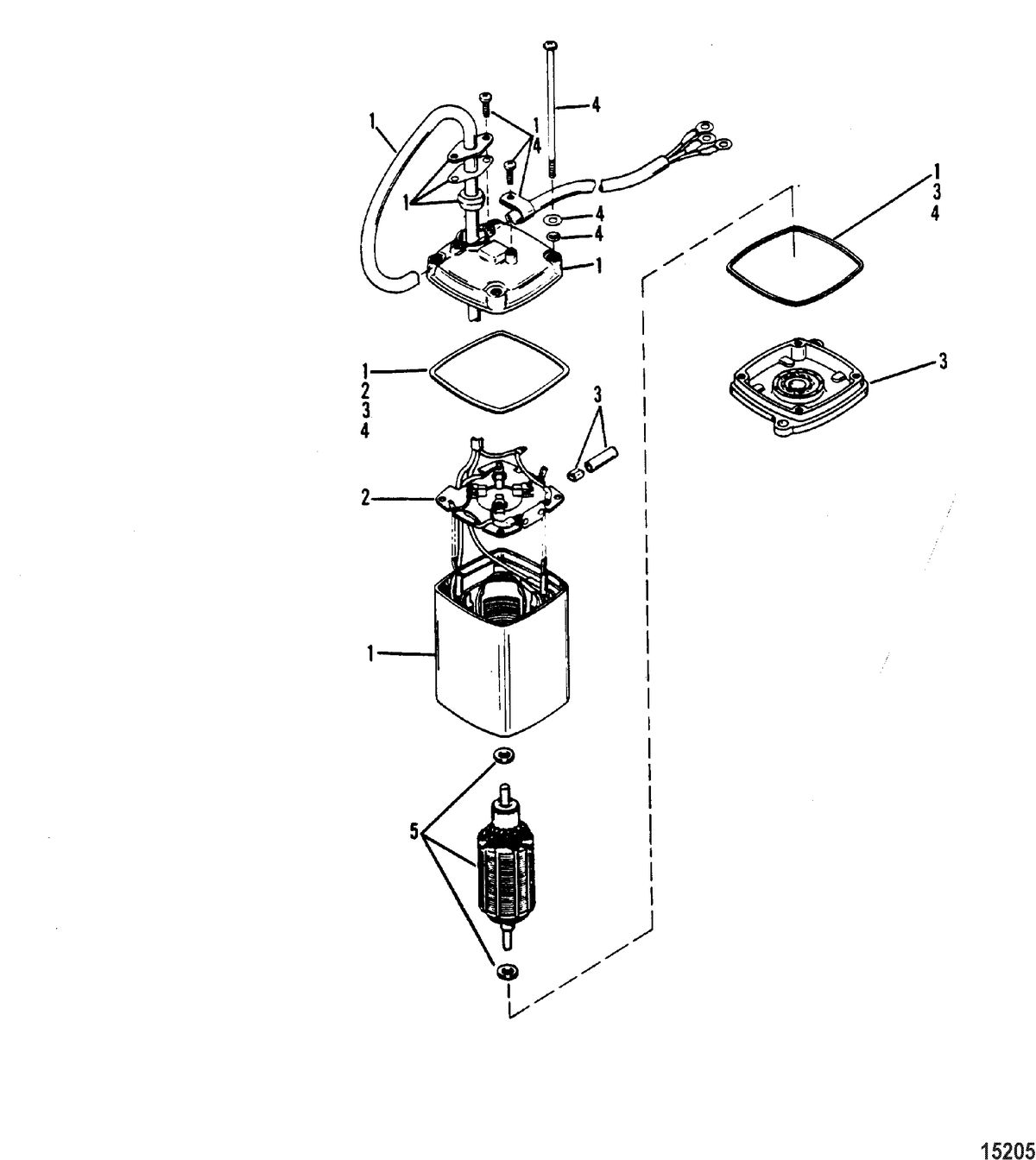 MERCURY/MARINER 135 / 150 / 175 200(2.5L) XR4/MAGNUM II Power Trim Motor(Use With Design II Power Trim System)