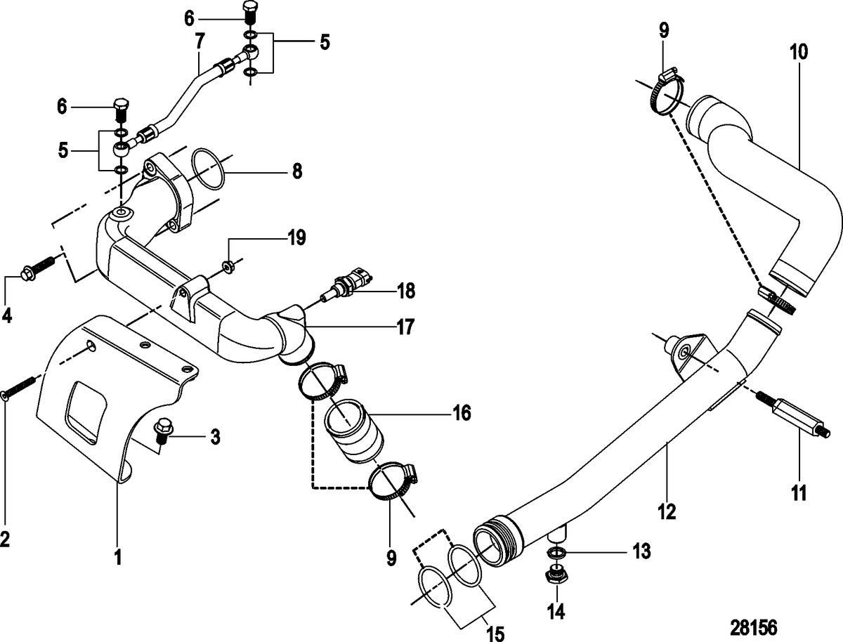 MERCRUISER 2.0L I4 115-130HP DIESEL Closed Cooling/Crossover Manifold