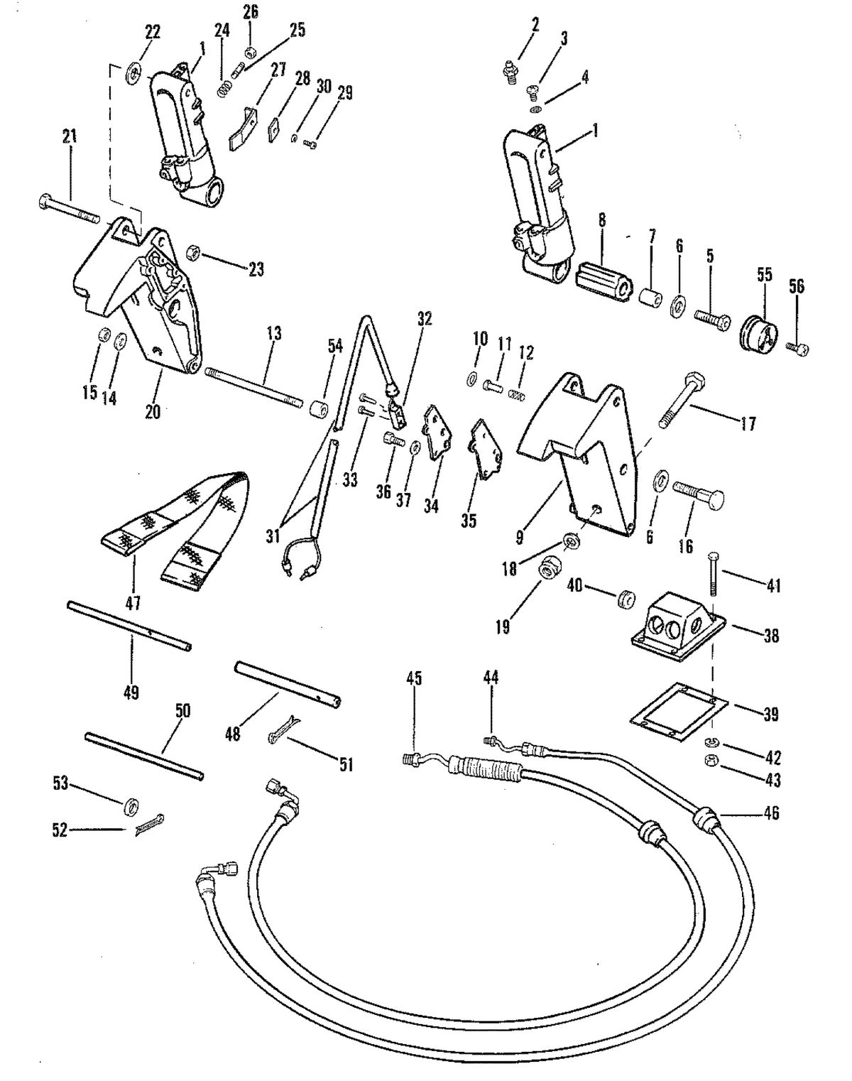 MERCURY MERC 90 TRIM CYLINDERS AND HYDRAULIC HOSES