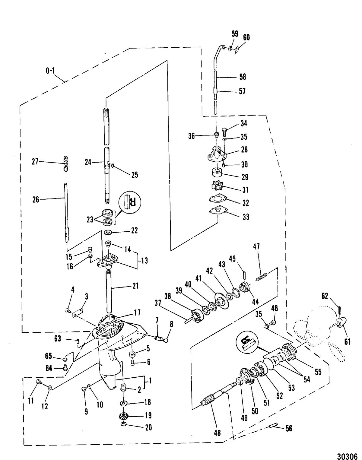 MARINER 8 HP W/MARATHON GEARHOUSING ASSEMBLY