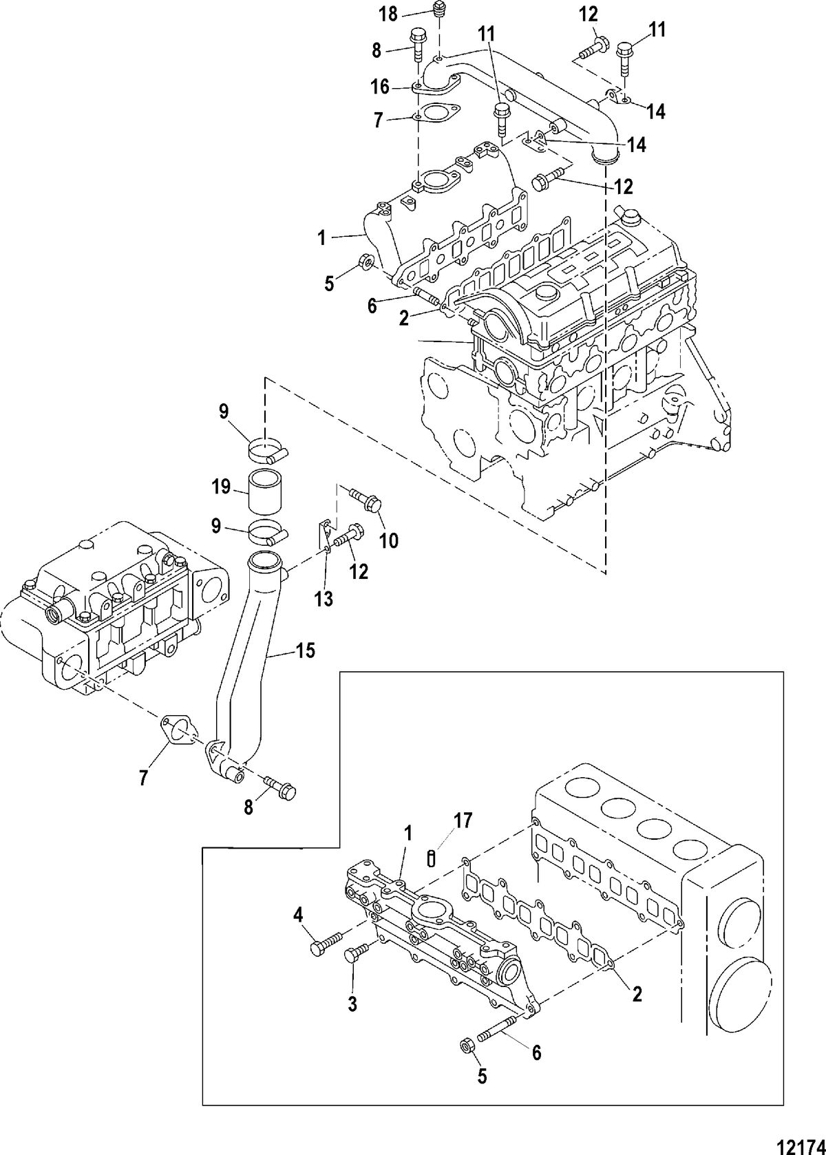 MERCRUISER CUMMINS/MERCRUSER DIESEL 1.7L-120 Intake Manifold