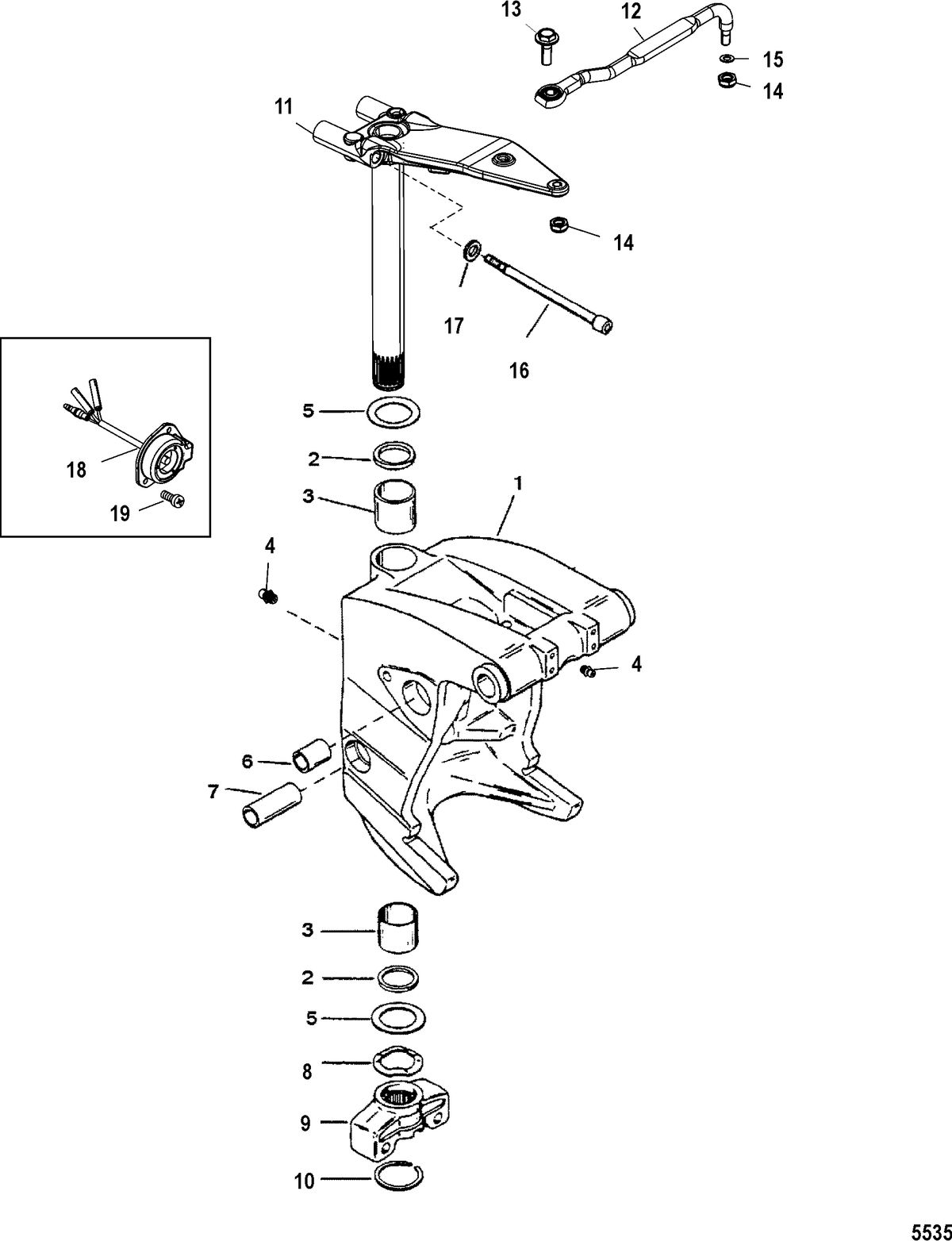 RACE OUTBOARD 200XS DFI (2.5L) Swivel Bracket(Short)
