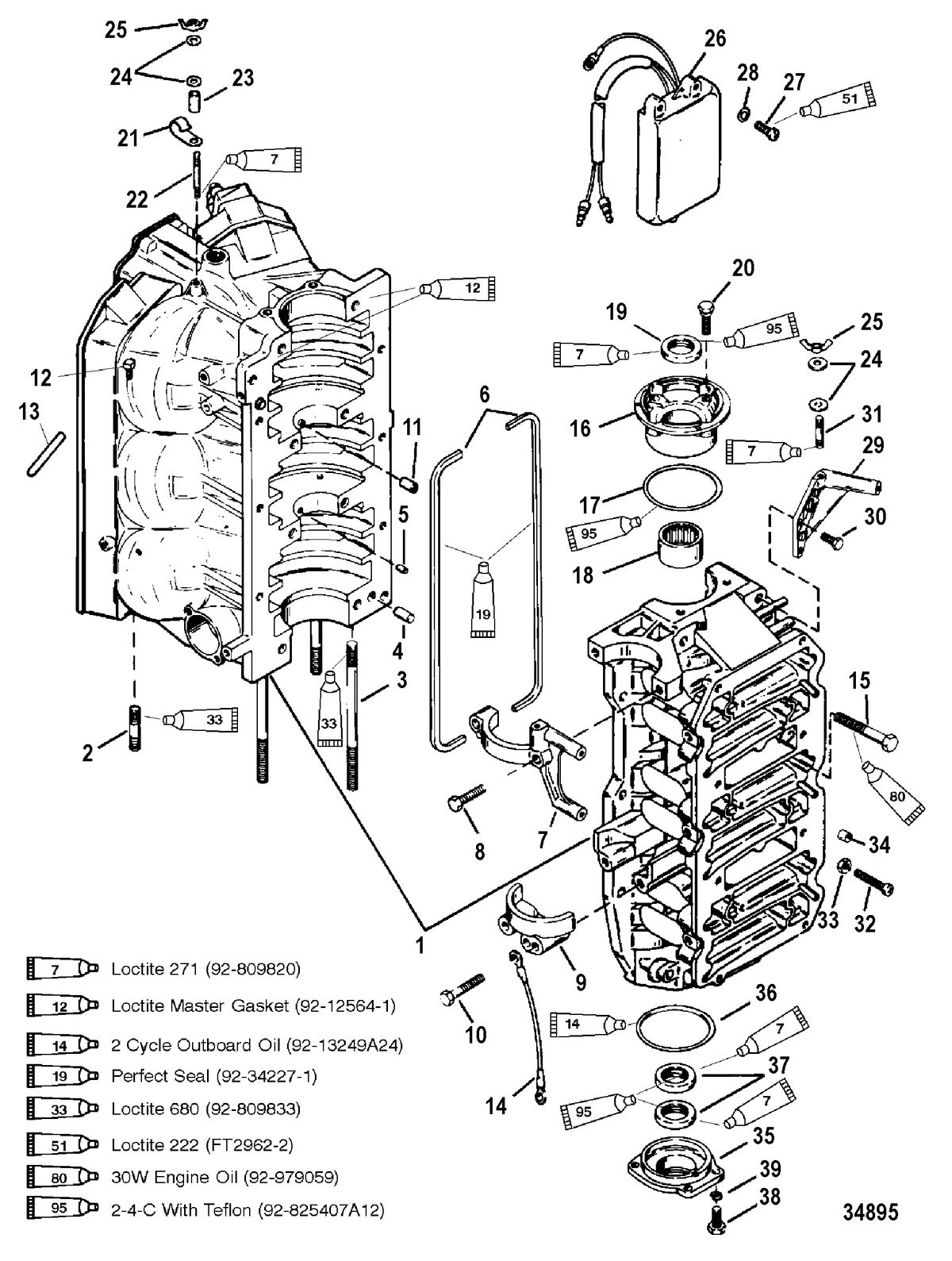 RACE OUTBOARD 200 EFI PROMAX/SUPERMAGNUM Cylinder Block and End Caps