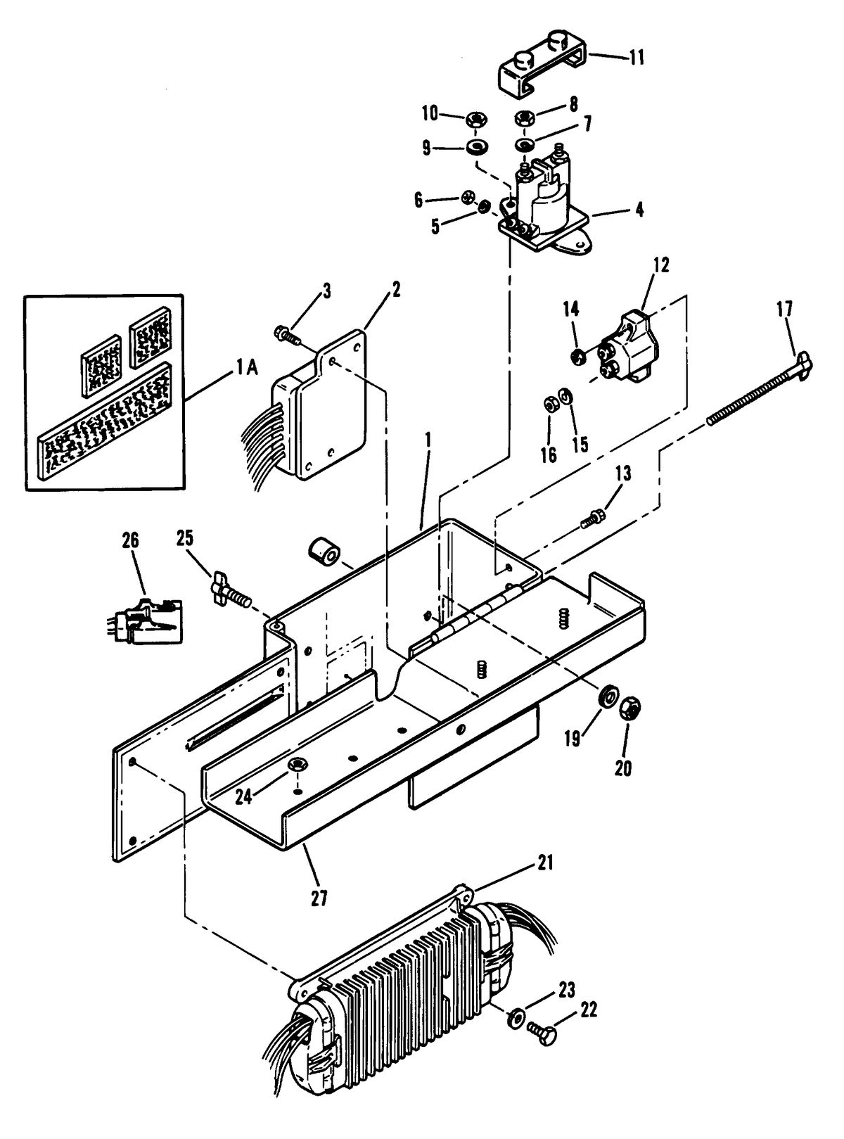 MERCRUISER 454 EFI SKI ENGINE ELECTRICAL BOX AND COMPONENTS (ELECTRONIC CONTROL MODULE)