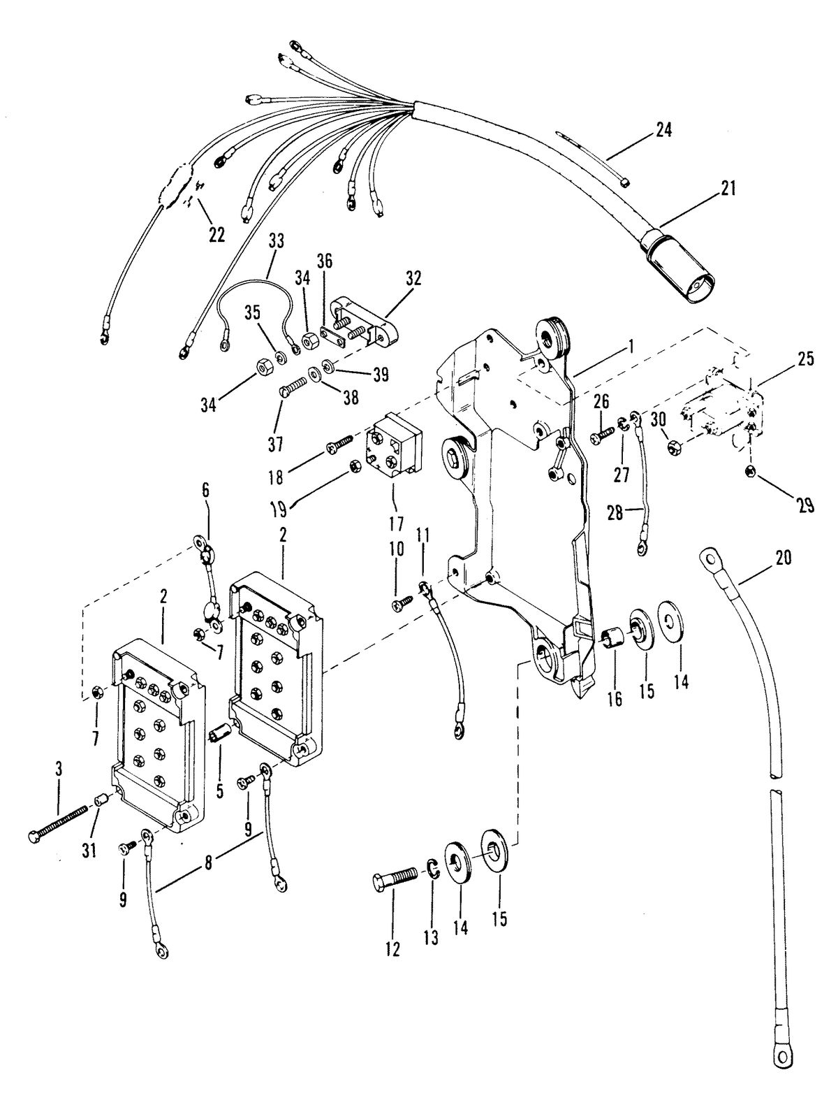 RACE OUTBOARD 2.4L EFI / 2.4L EFI OFFSHORE WIRING HARNESS, STARTER SOLENOID AND RECTIFIER