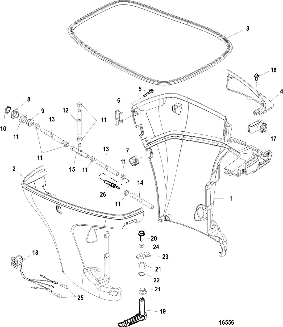 MERCURY/MARINER 75/80/90/100 EFI 4-STROKE Bottom Cowl