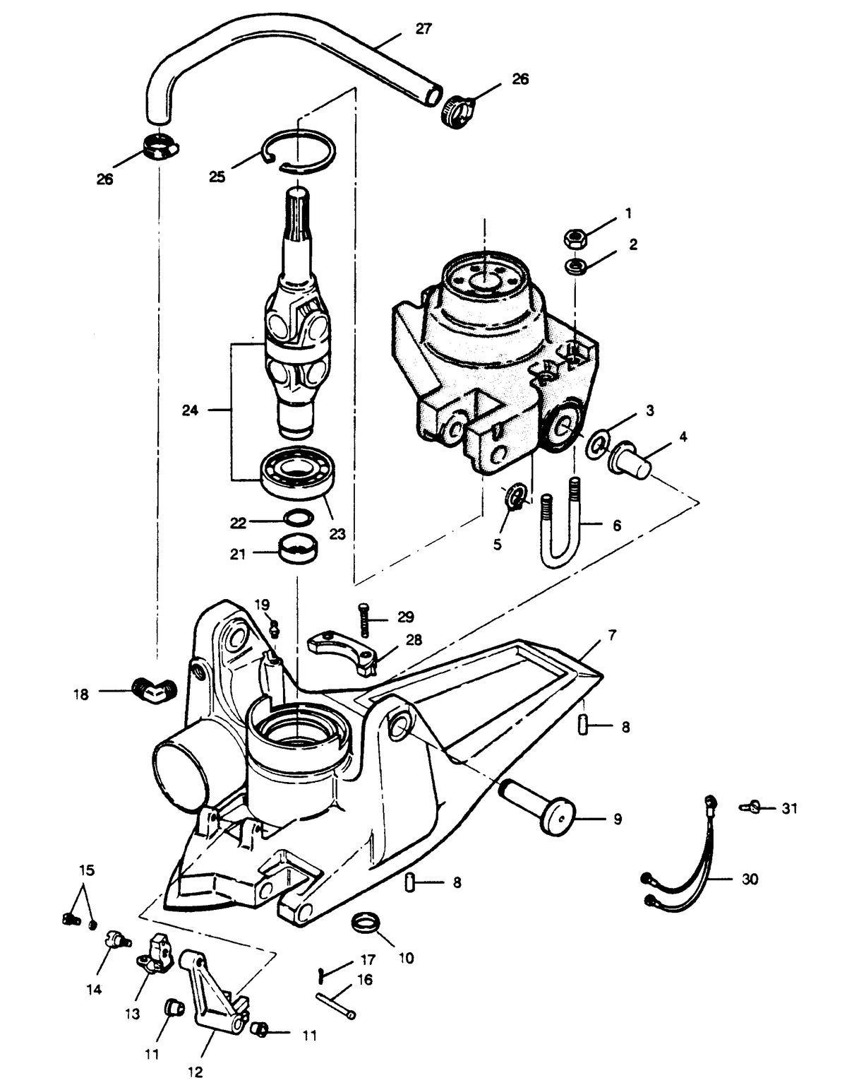 FORCE FORCE 1989 85 H.P. "B" MODEL L-DRIVE U-JOINT AND HOUSING