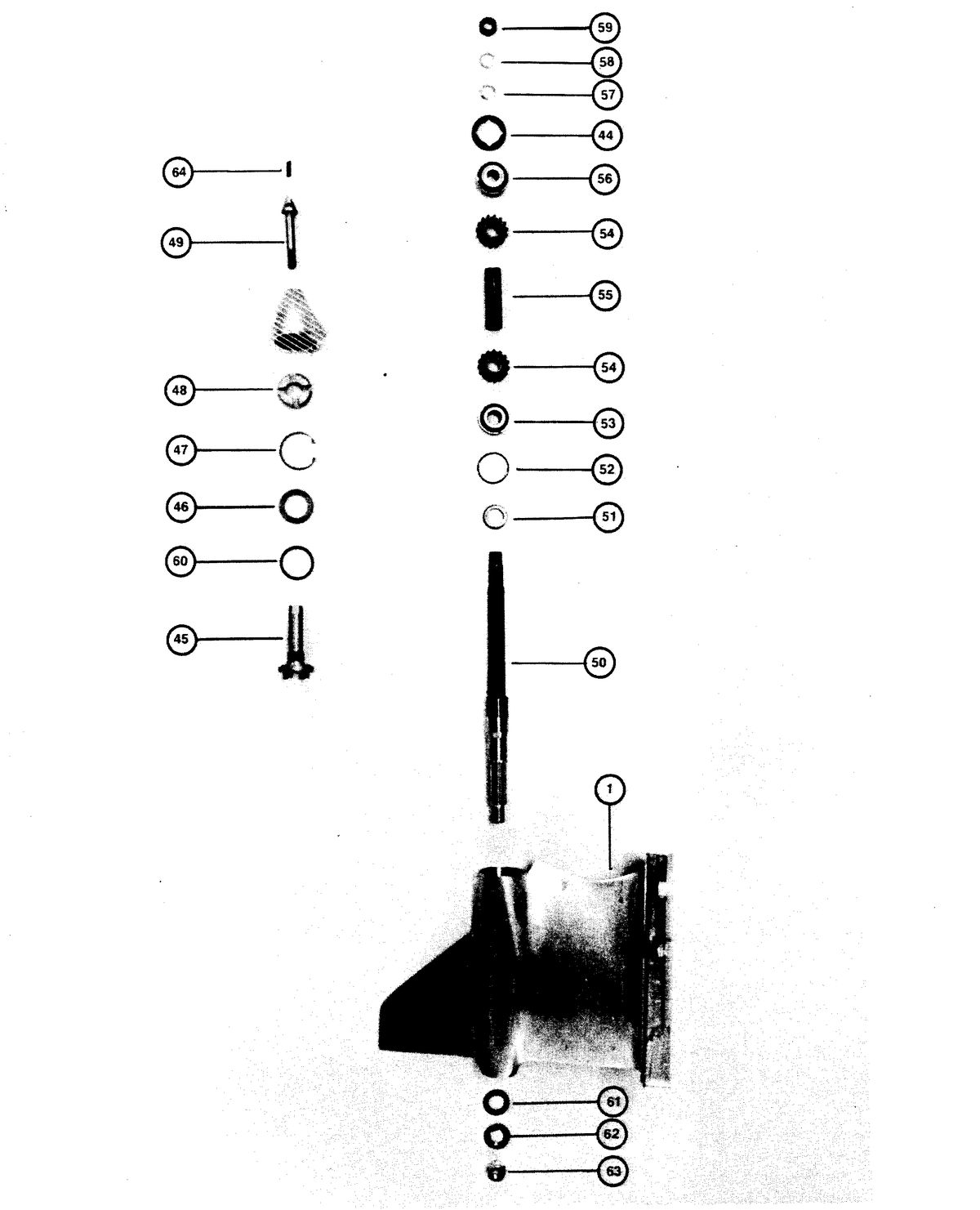 RACE OUTBOARD FORMULA 1 (CARBURETOR) GEAR HOUSING (PROPELLER SHAFT)