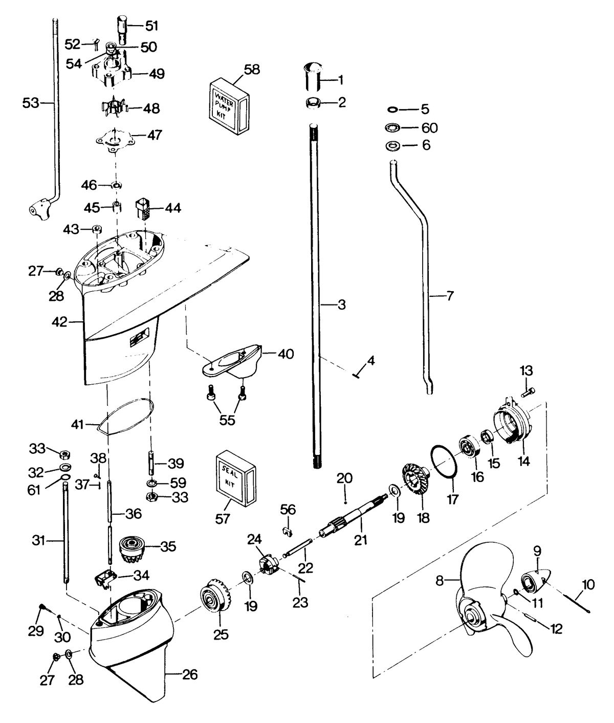 FORCE FORCE 1987 50 H.P. "B" MODELS GEAR HOUSING