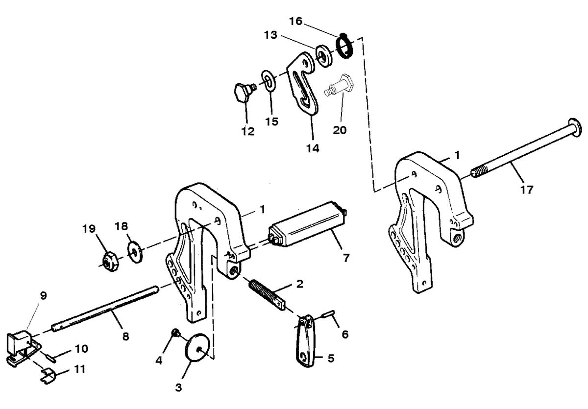 SEARS SEARS9.9 H.P (OUTBOARD MOTOR) W/6 GAL. REMOTE TANK CLAMP BRACKETS (SERIAL # 0E143887 AND BELOW)