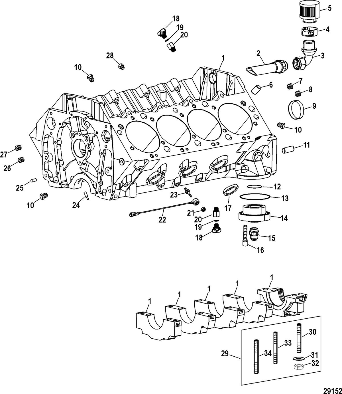 RACE STERNDRIVE 1075 SCI Engine Components(Cylinder Block)