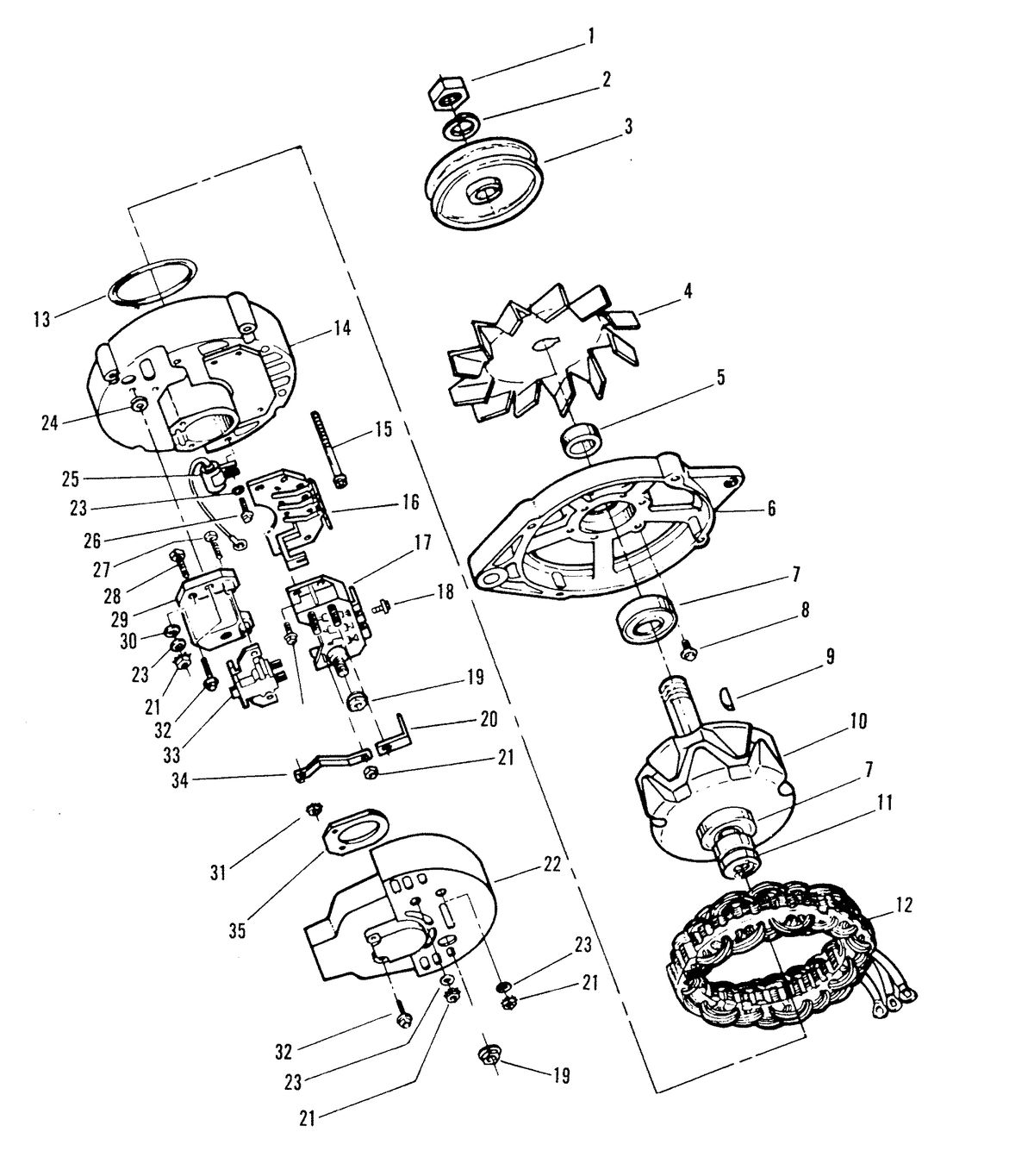 MERCRUISER 8.2L W/HURTH TRANSMISSION MIE ENGINE ALTERNATOR (PRESTOLITE)