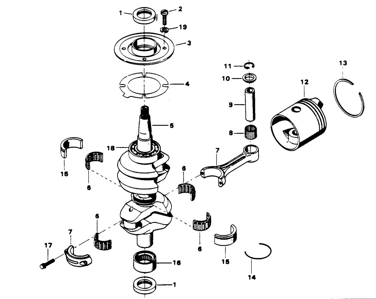 FORCE FORCE 50 H.P. CRANKSHAFT AND PISTON GROUP