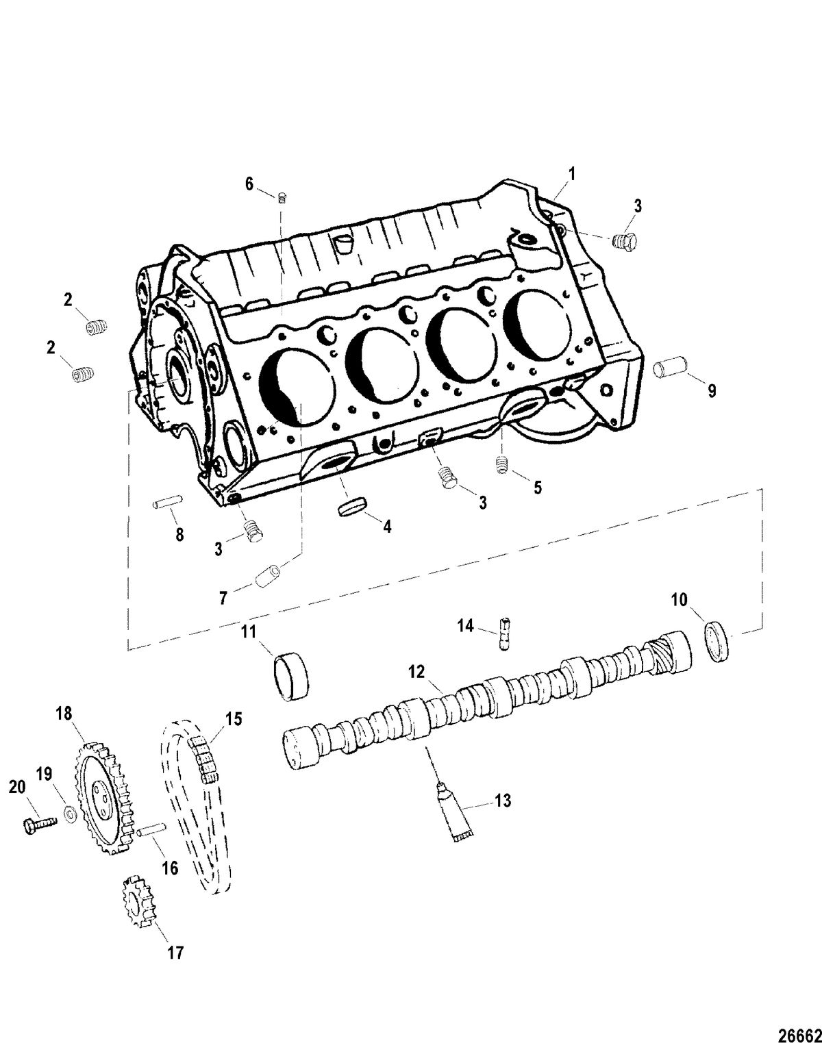 RACE STERNDRIVE 575 SCI Cylinder Block And Camshaft