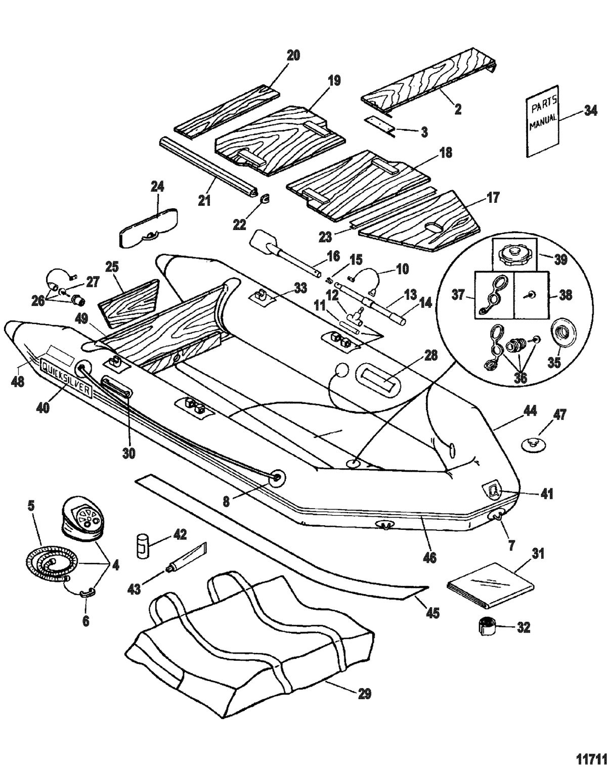 INFLATABLES QUICKSILVER PVC SOFT AND RIB BOTTOM QS Inflatables(230 Slat / 230 Inflat Keel) (Page 1)