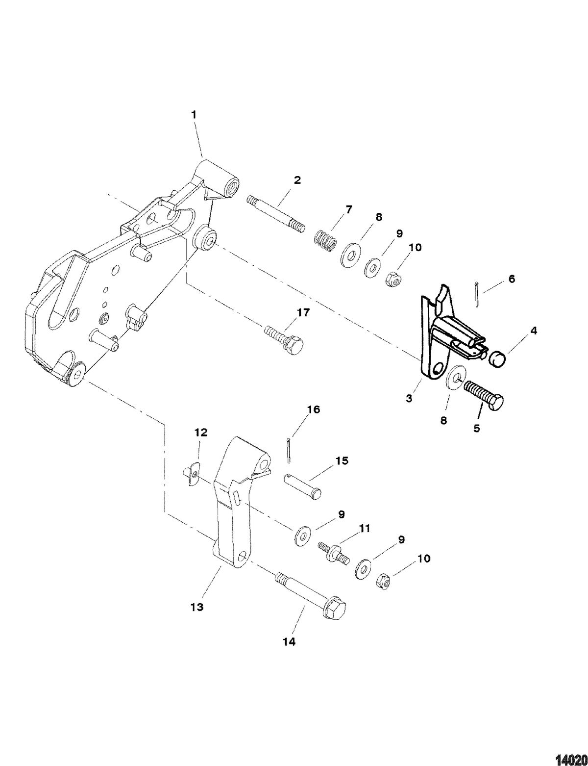 MERCRUISER 5.0L/5.7L ALPHA/BRAVO GEN+ Shift Bracket(Bravo Engines)