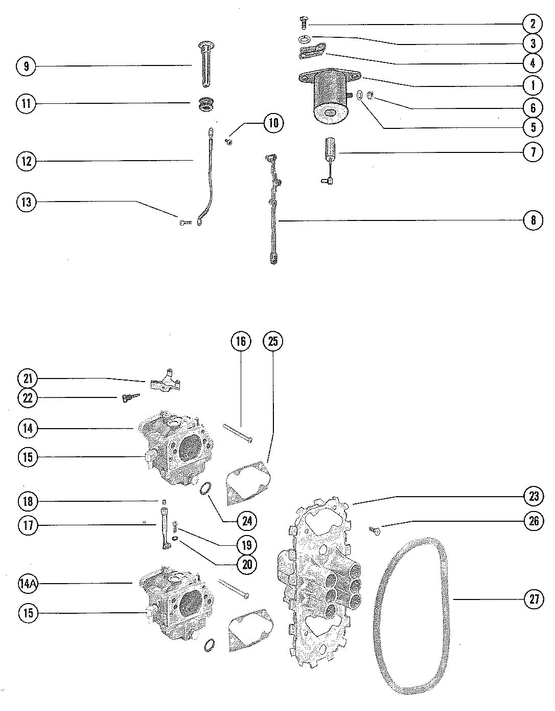 MERCURY MERC 80 CARBURETOR LINKAGE