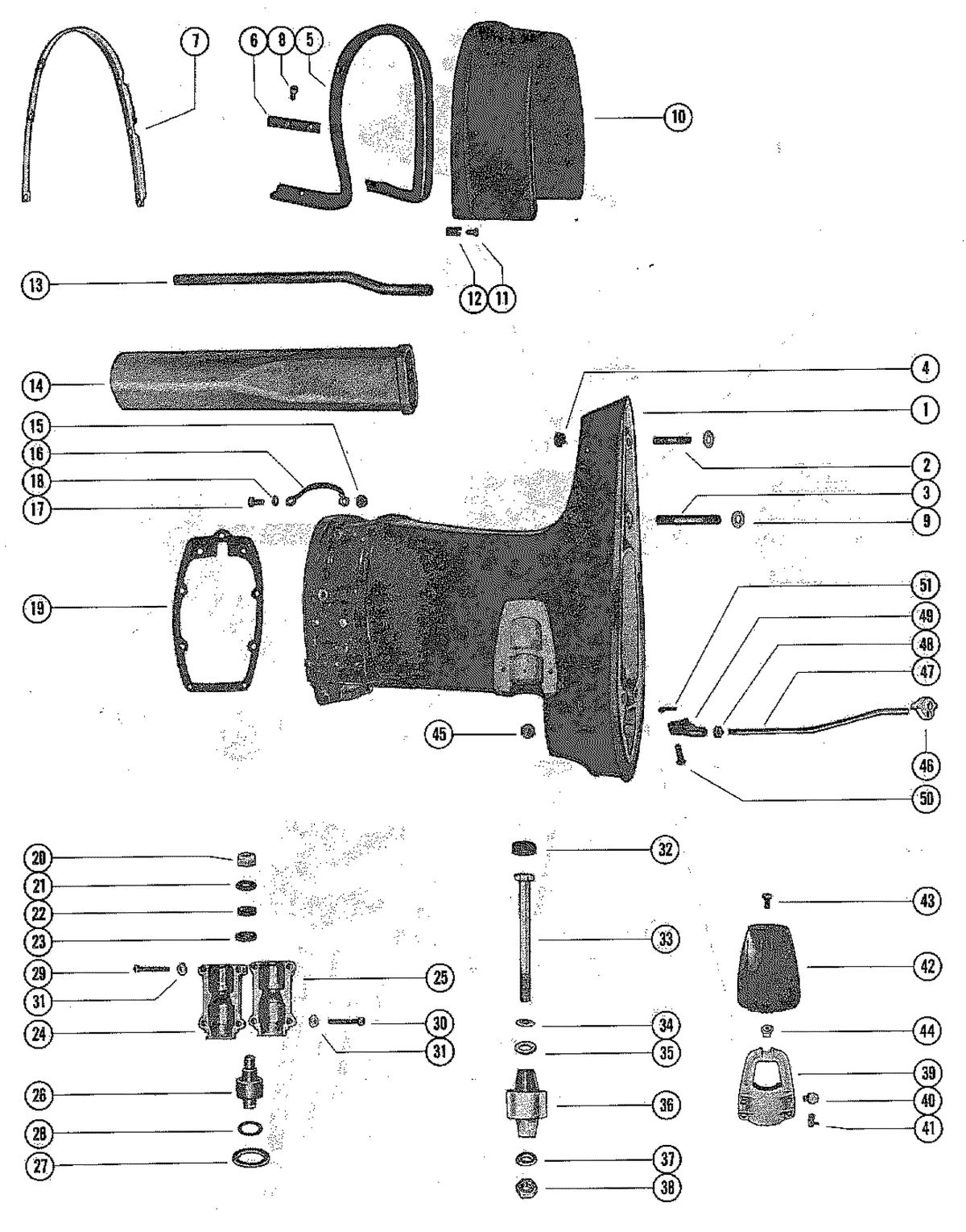 MERCURY MERC 402 DRIVE SHAFT HOUSING ASSEMBLY
