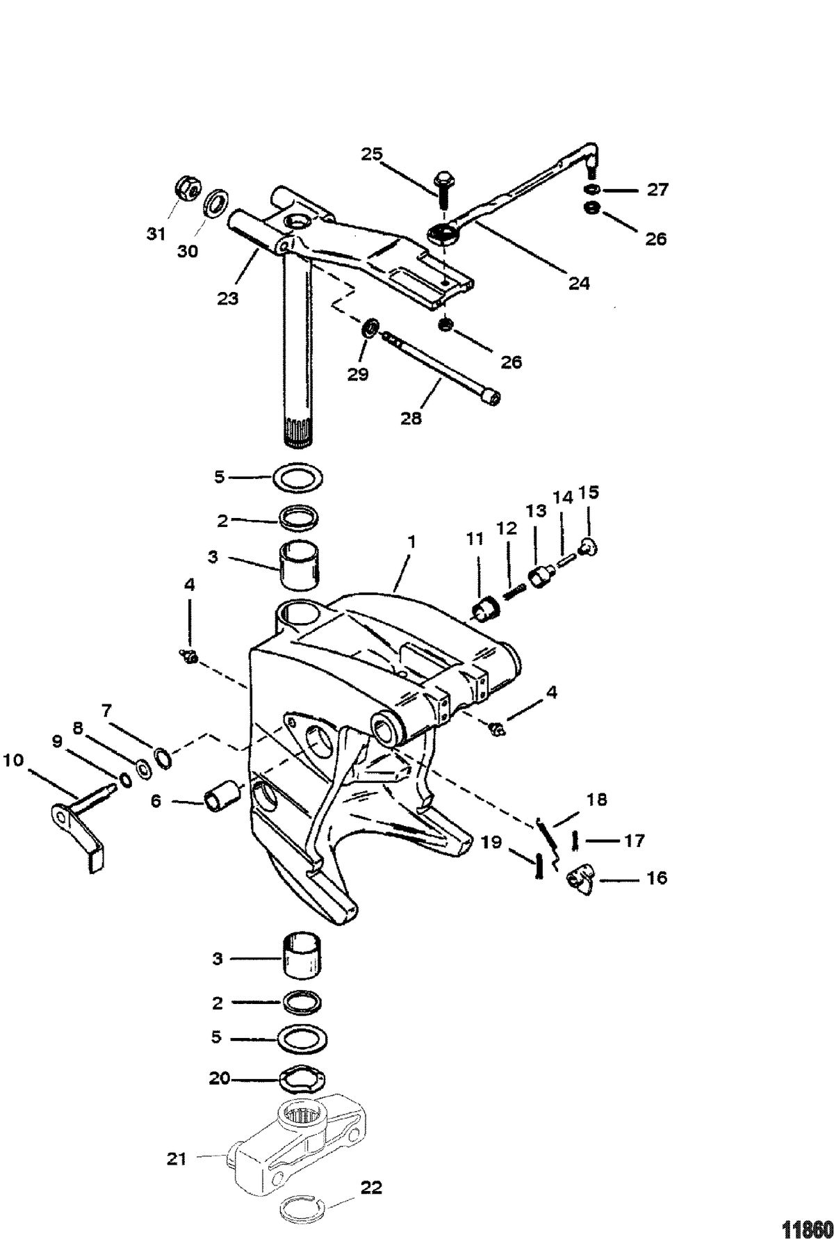 RACE OUTBOARD PARTS MANUAL 300X (3.0L EFI) PRO MAX Swivel Bracket(Heavy Duty)
