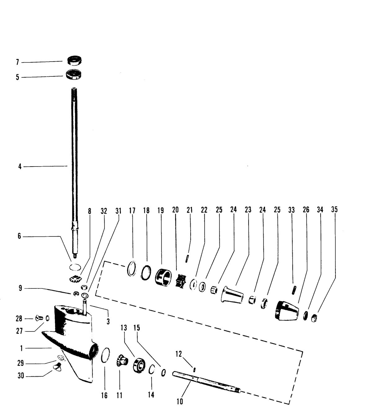 RACE OUTBOARD 10 XS GEAR HOUSING