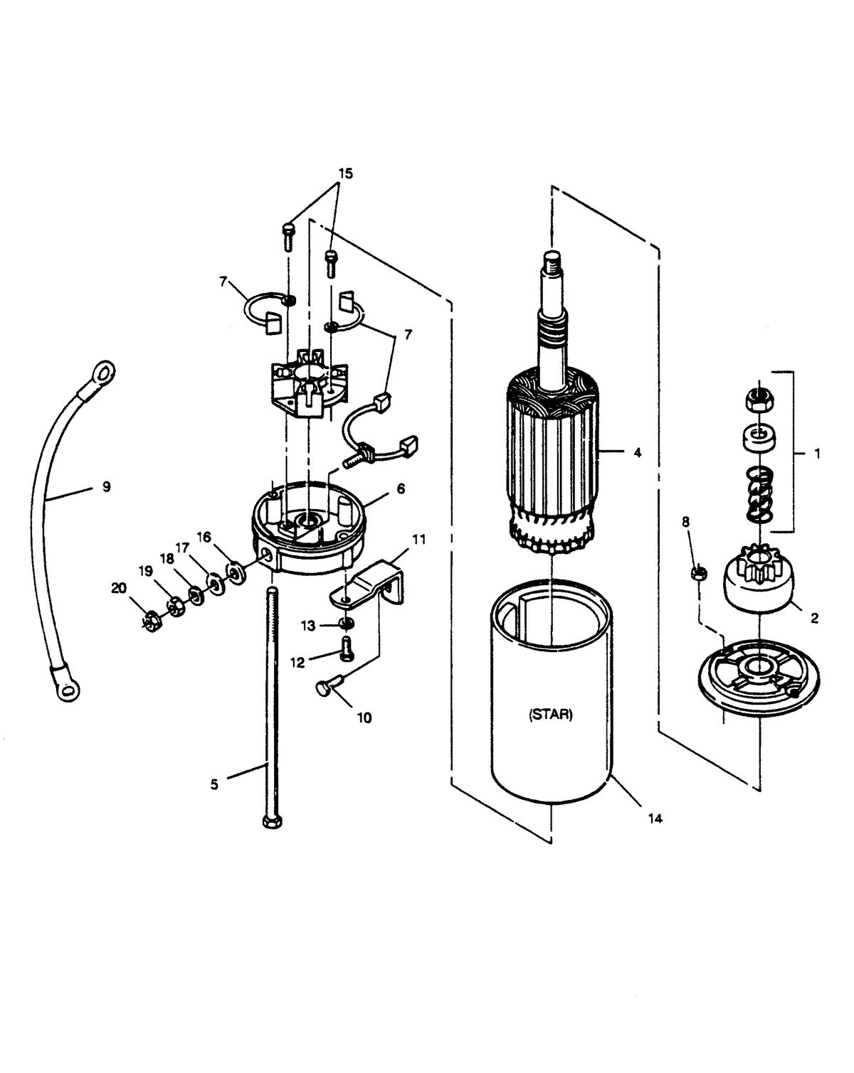 FORCE FORCE 1989 125 HP "A" MODELS STARTER