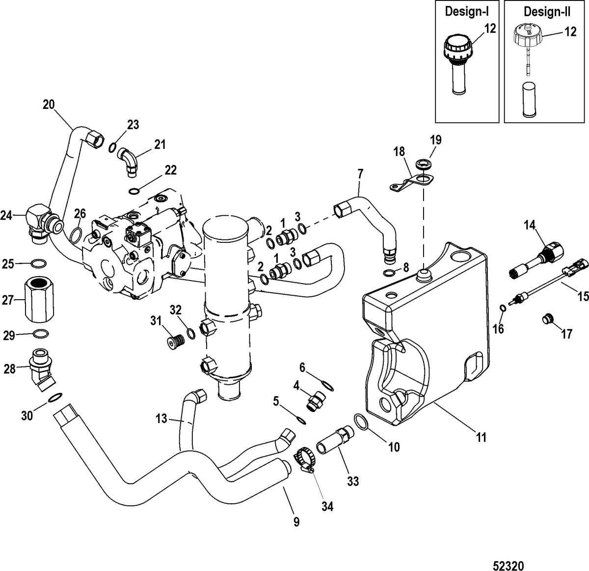 MERCRUISER ZEUS 3000 Hydraulic System, Starboard